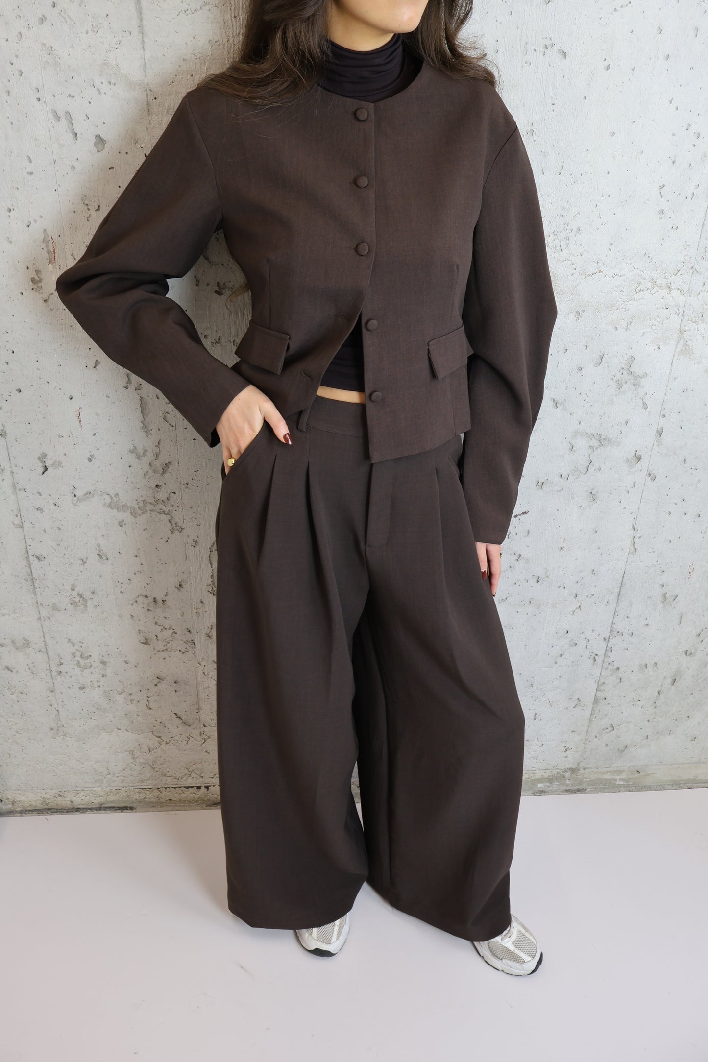 Pantalon wijd - Bruin