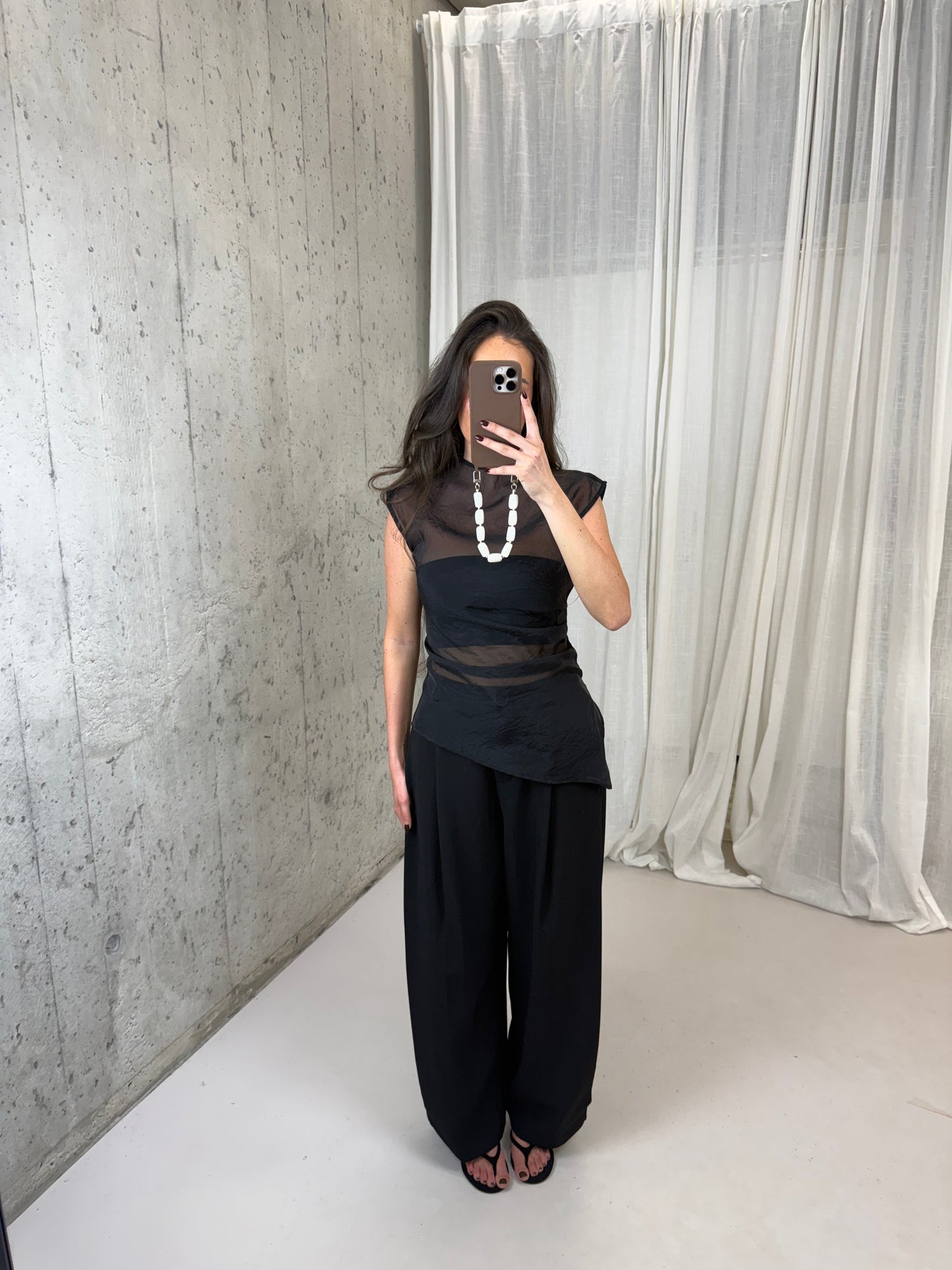 Mesh top - Zwart