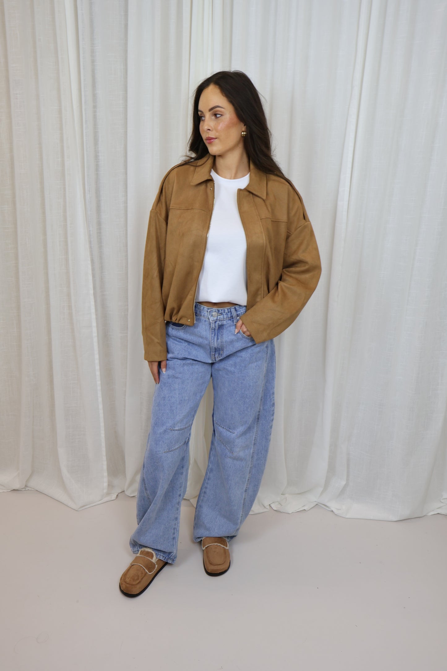 Suède Bomber - Camel