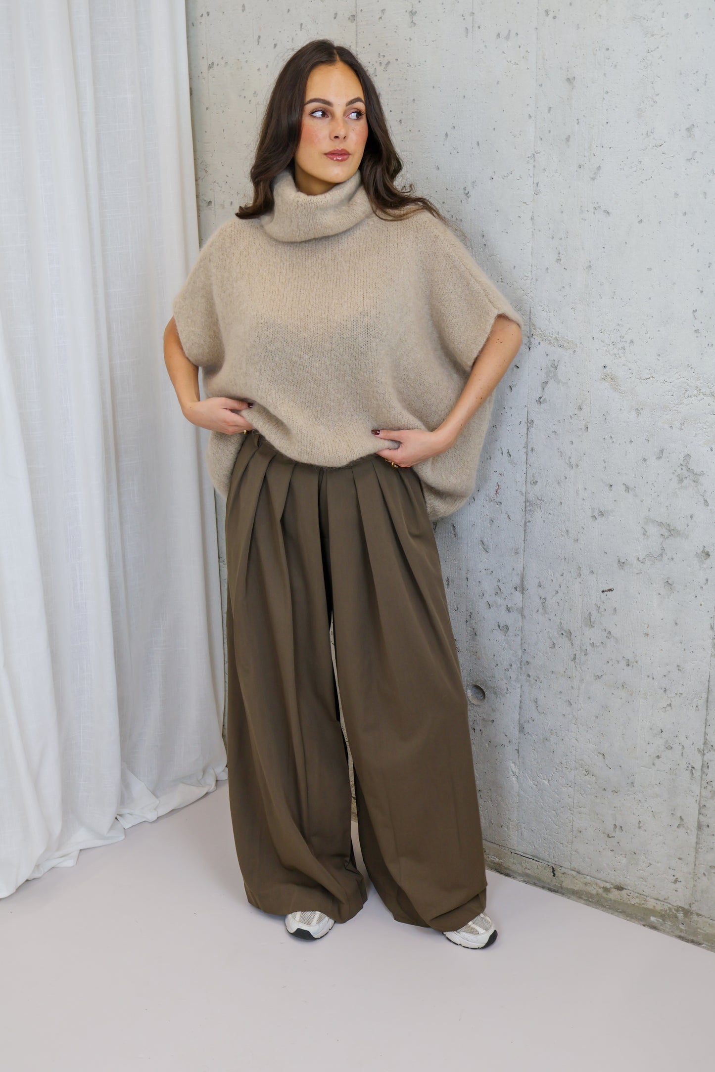 Pantalon plooi - Khaki