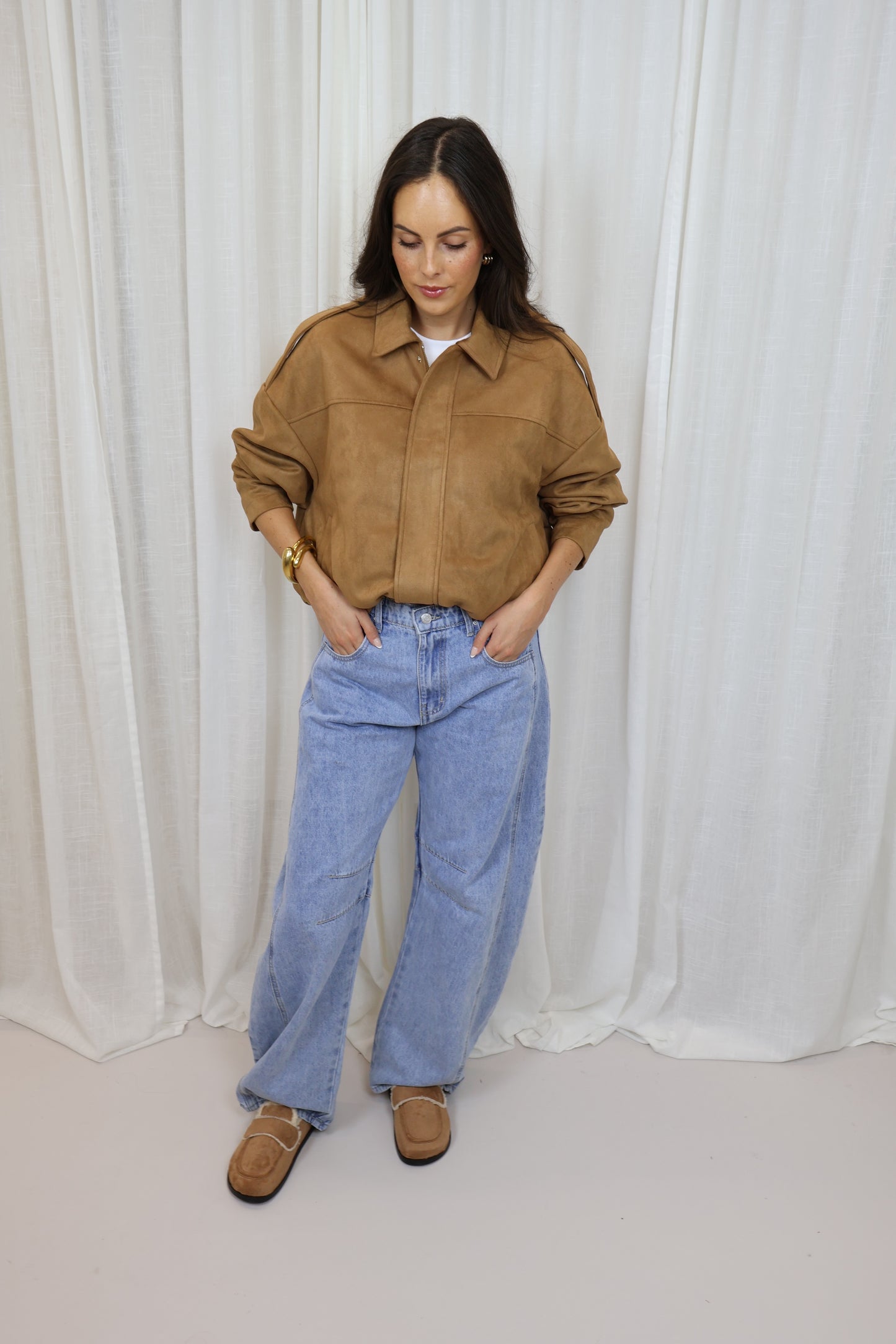 Suède Bomber - Camel