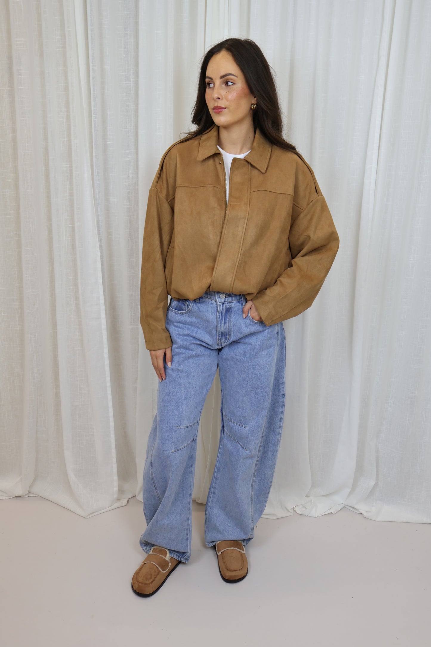 Suède Bomber - Camel