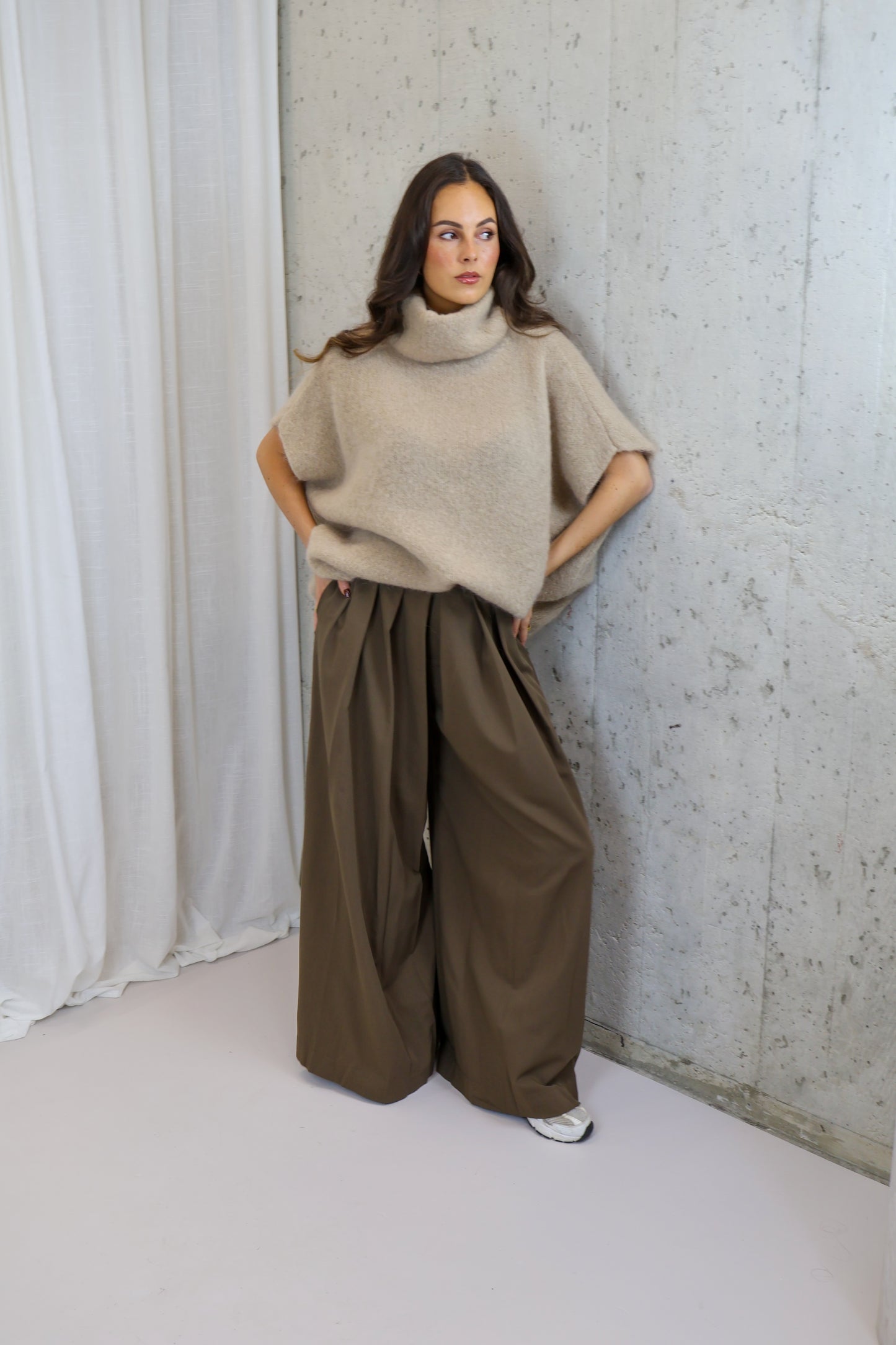 Pantalon plooi - Khaki