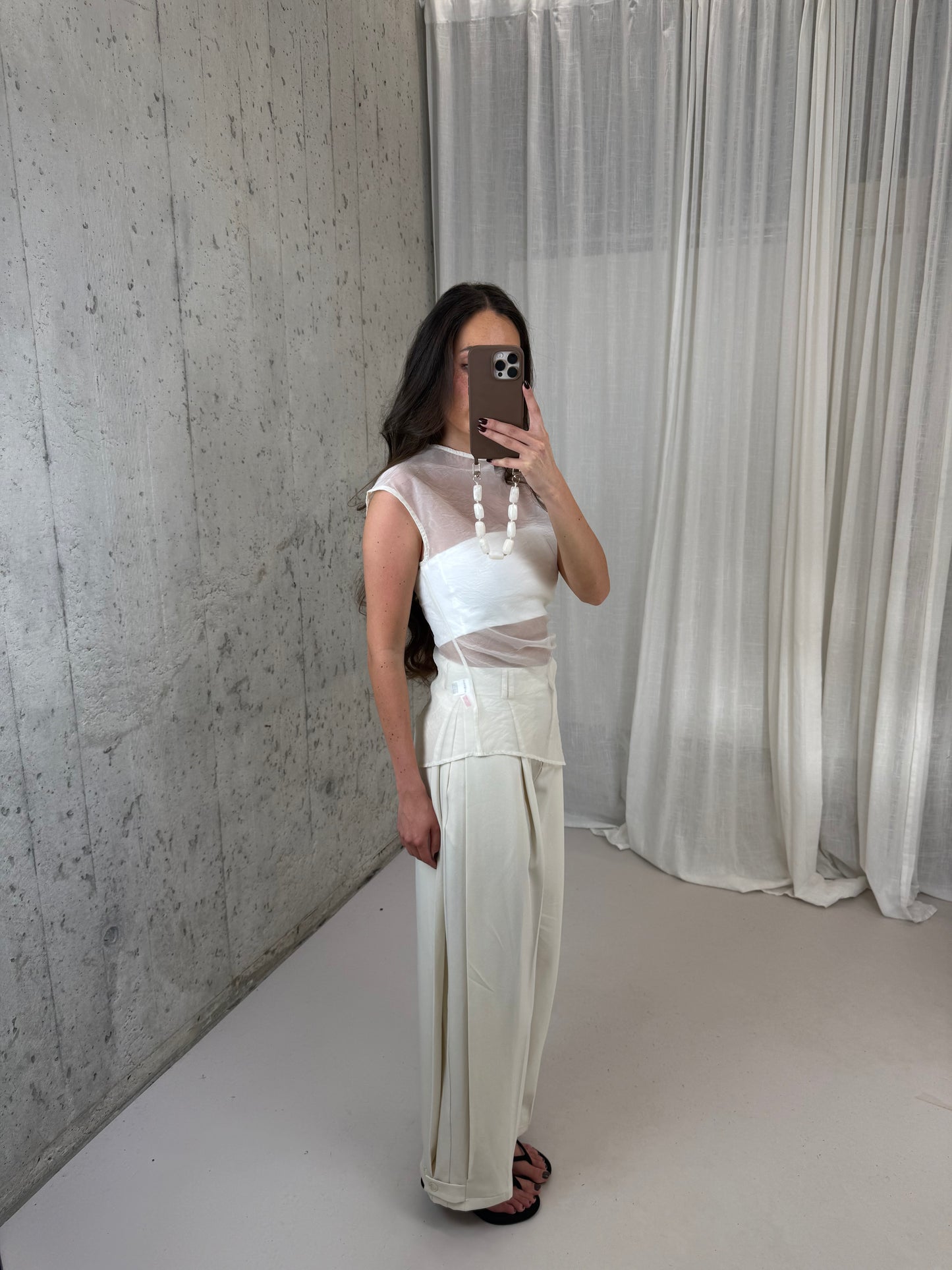 Mesh top - Creme