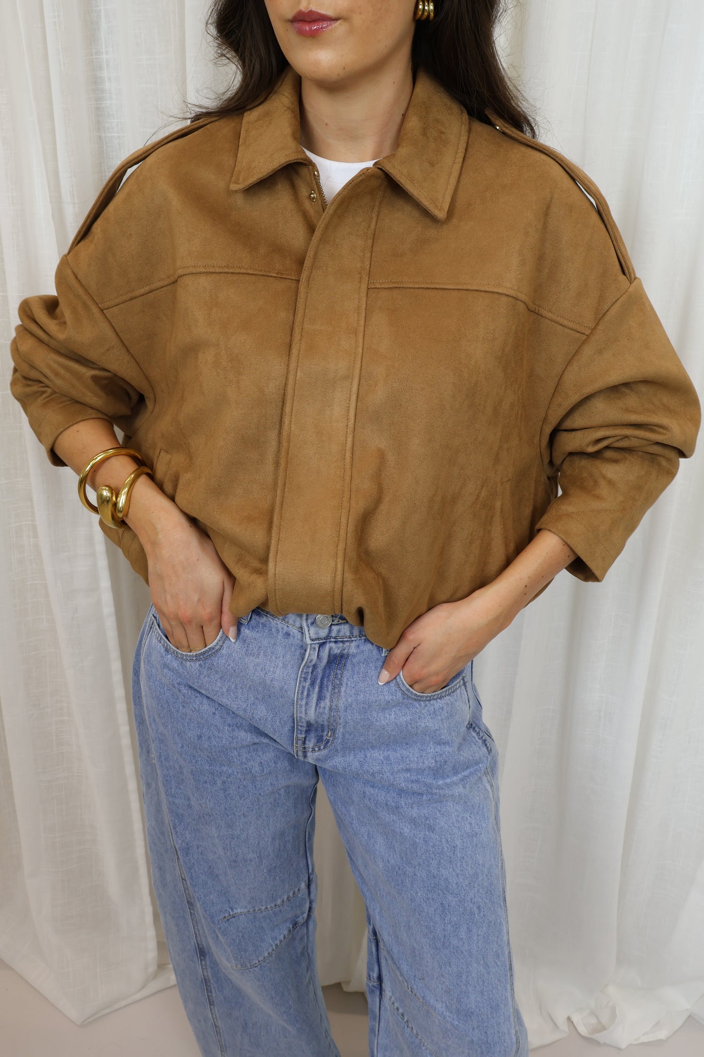 Suède Bomber - Camel