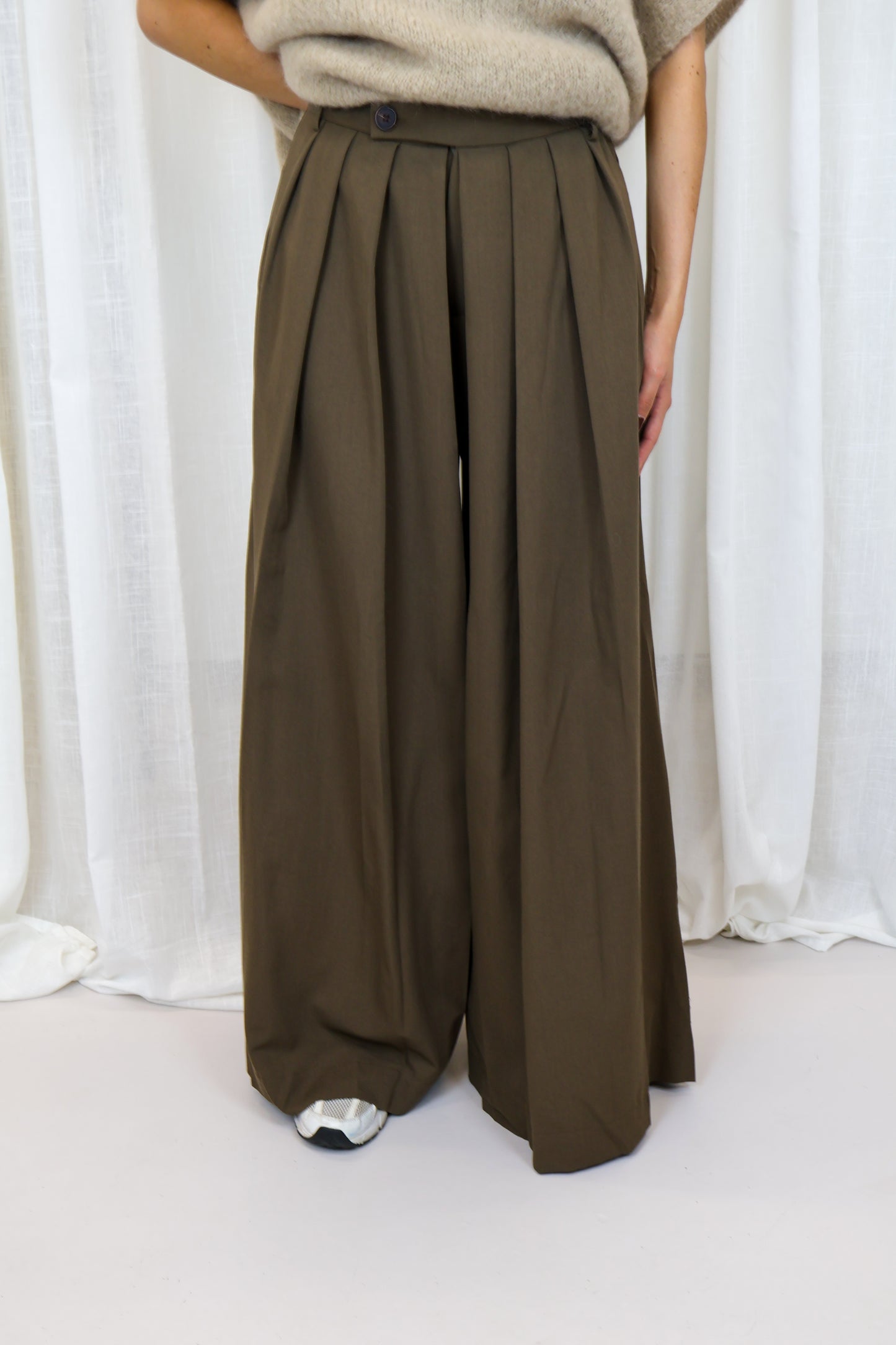 Pantalon plooi - Khaki