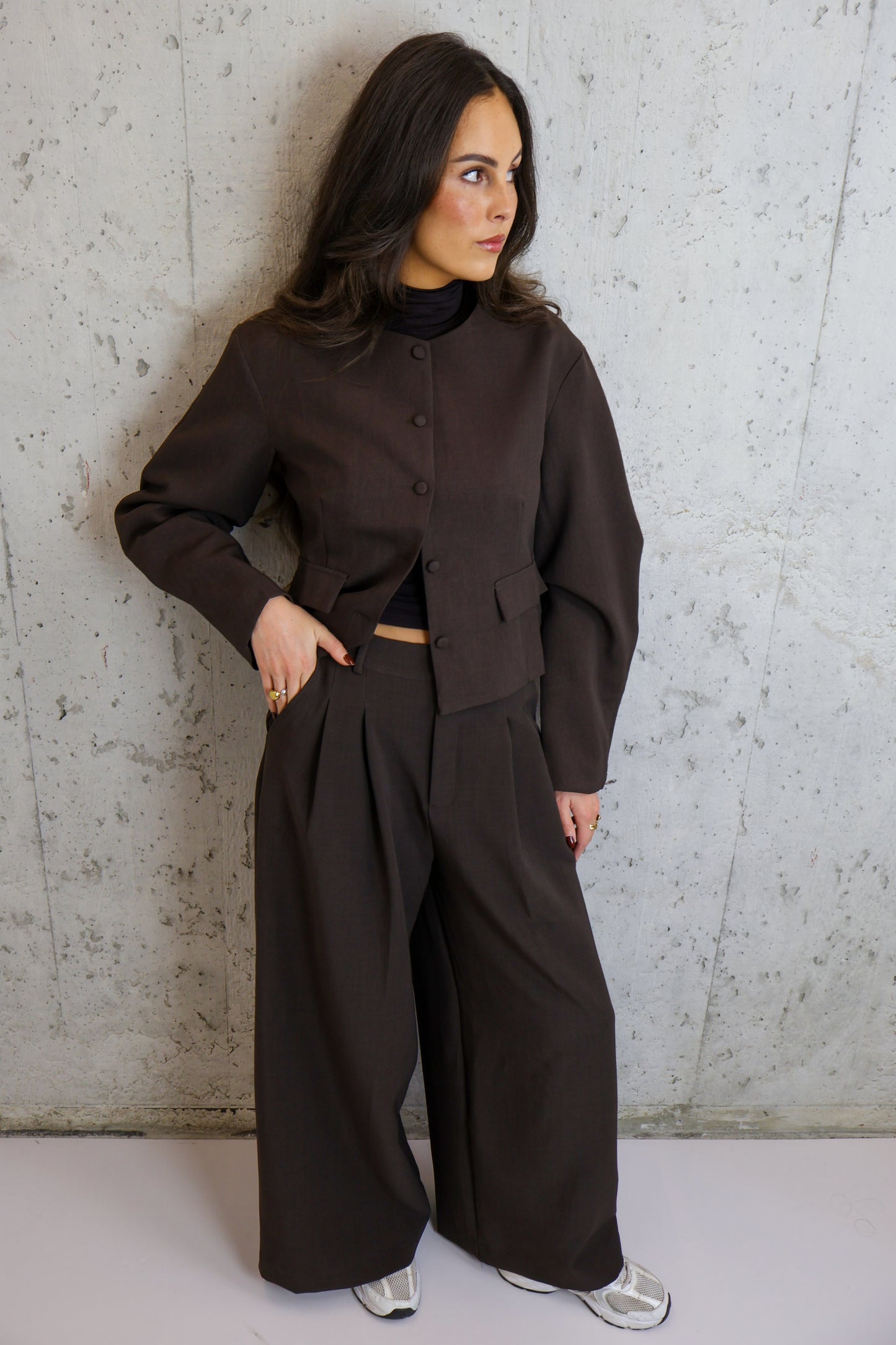 Pantalon wijd - Bruin