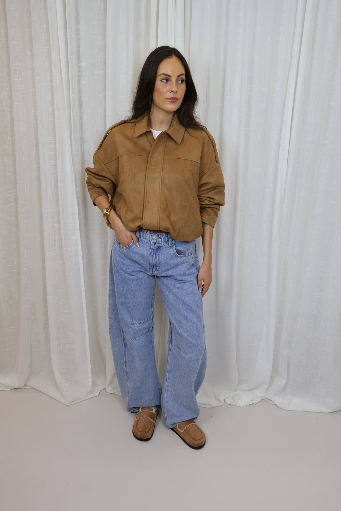 Suède Bomber - Camel