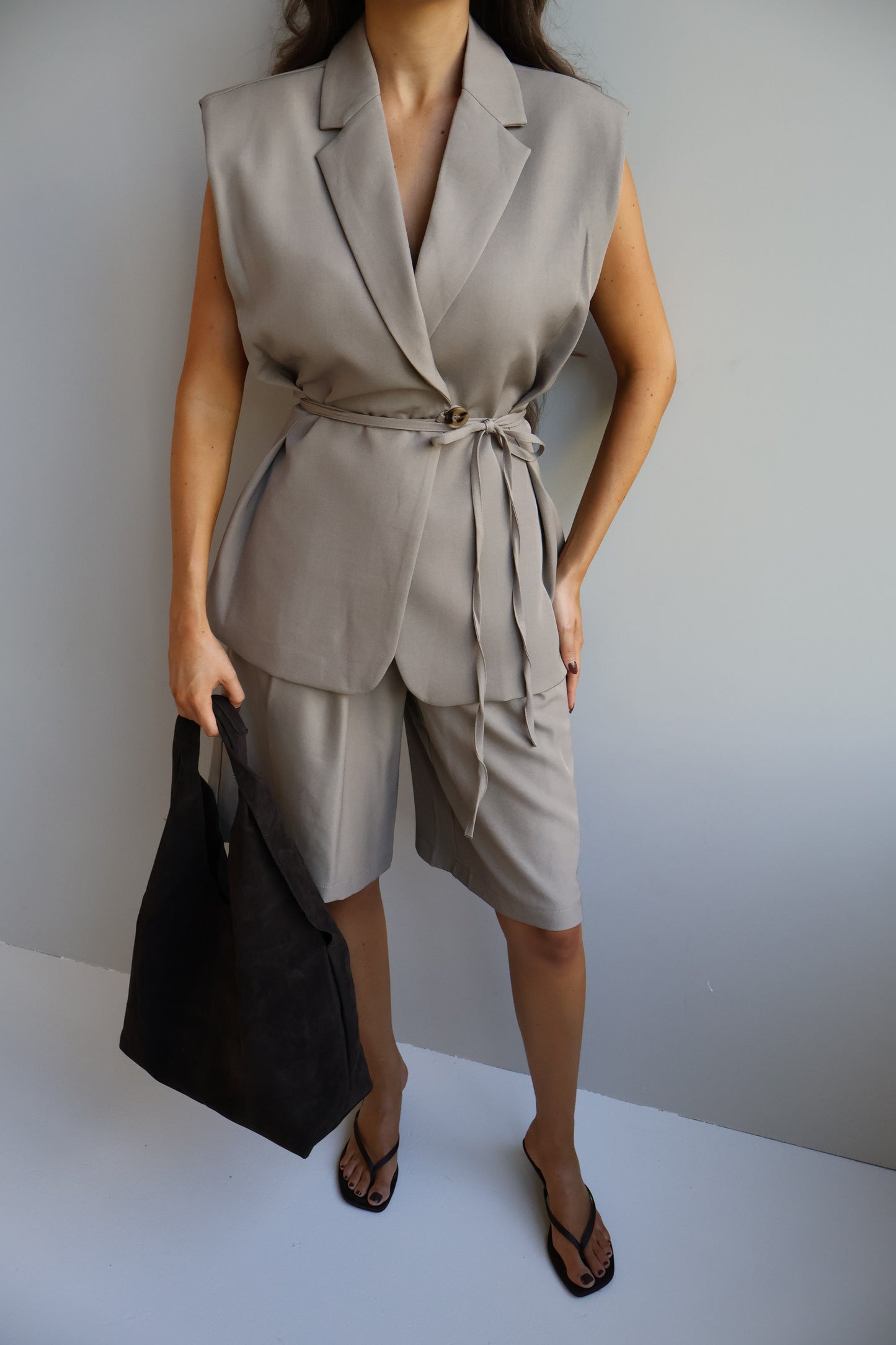 Mouwloze Gilet - Taupe
