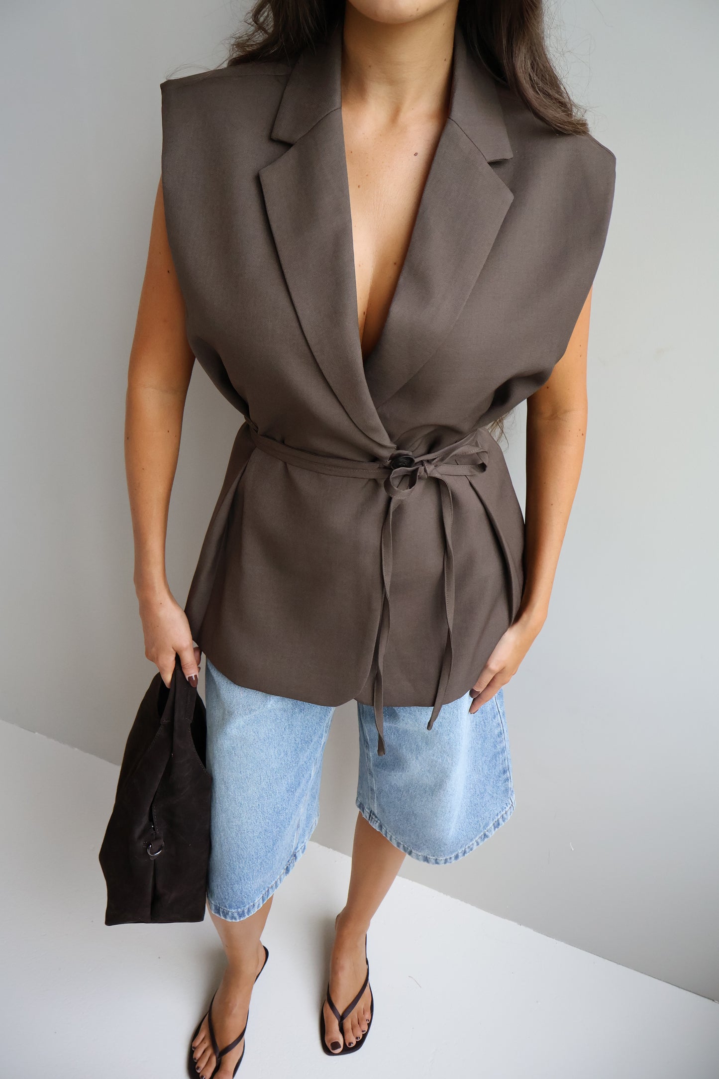 Mouwloze Gilet - Bruin