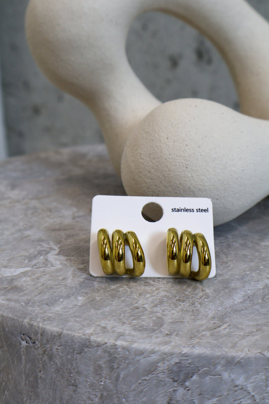 Oorbellen Triple Gold