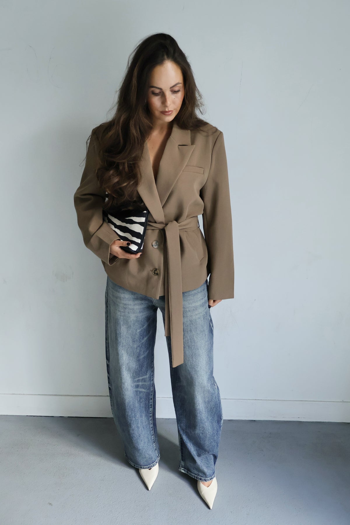 PRE ORDER Blazer met band - Camel