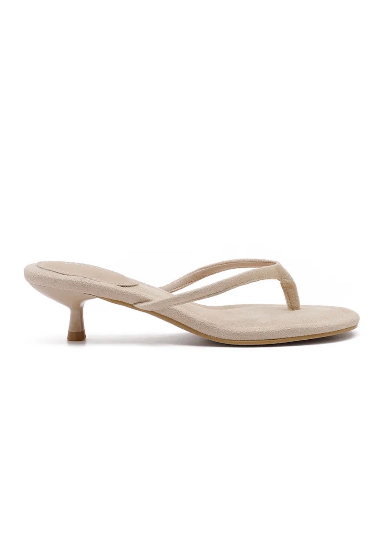 Sandalen met kitten heel - Beige