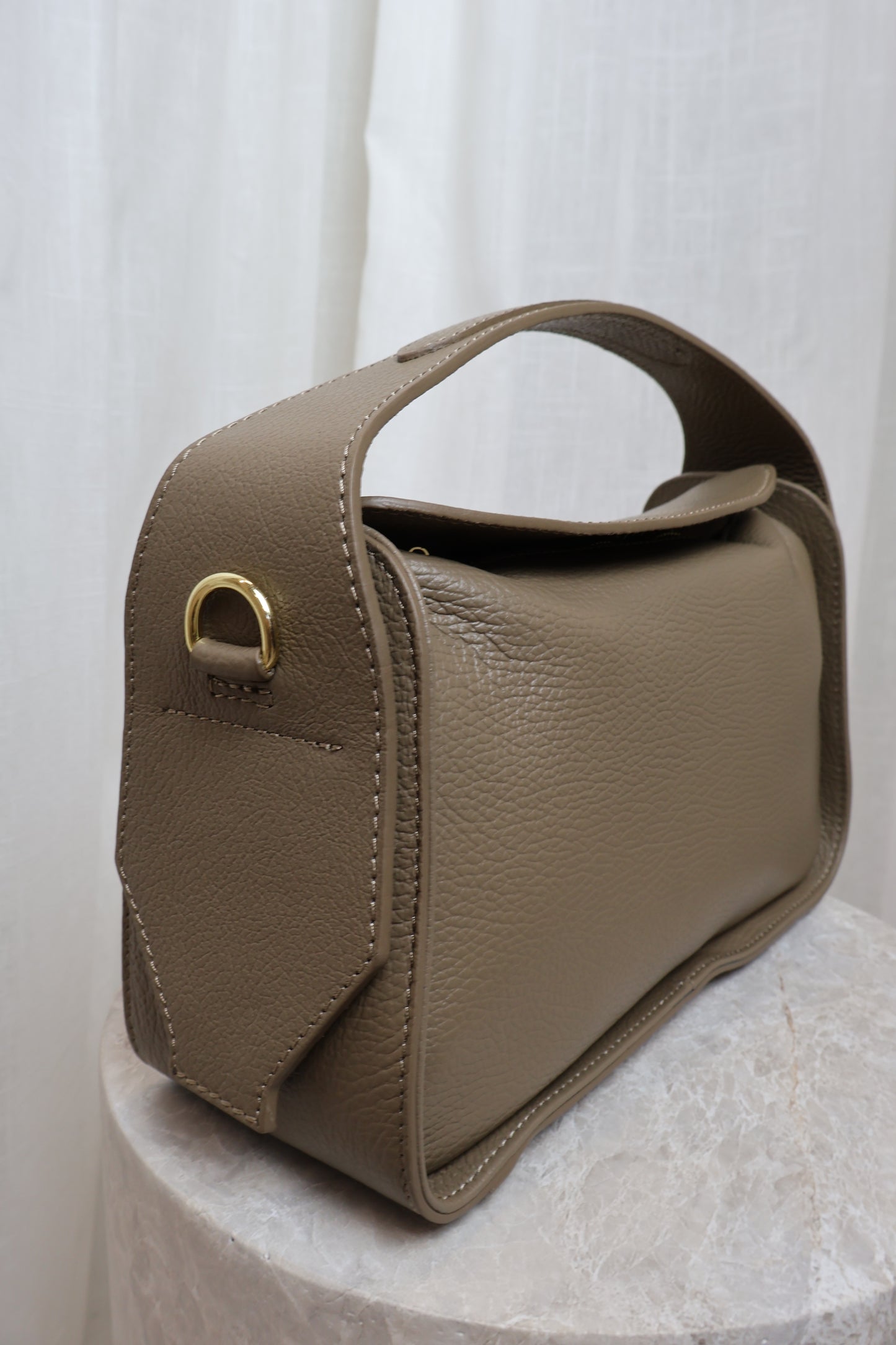 klassieke tas met rechte vorm - Taupe