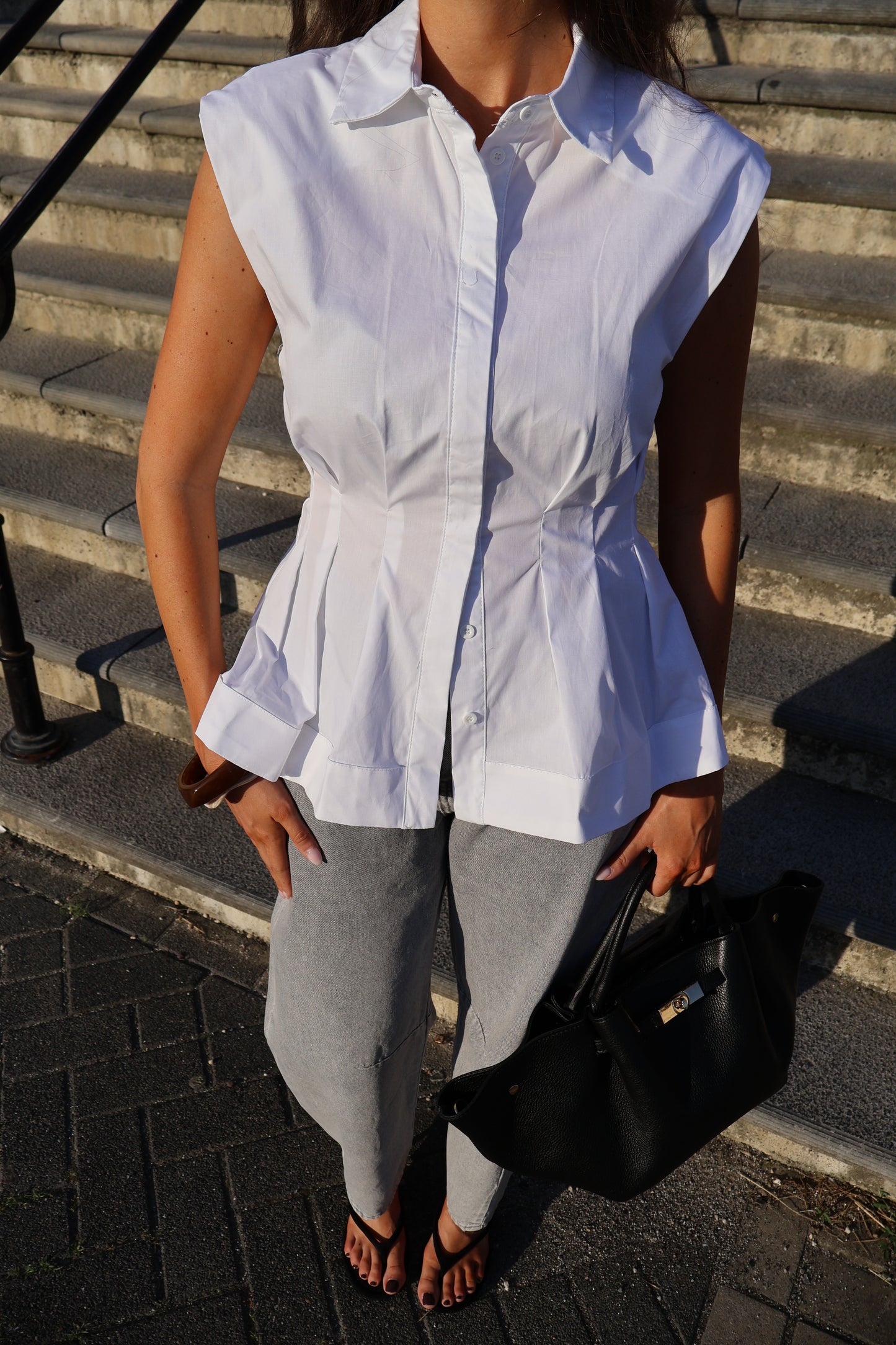 Getailleerde blouse - wit