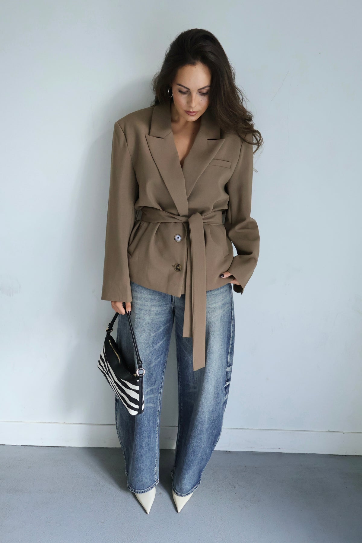 PRE ORDER Blazer met band - Camel