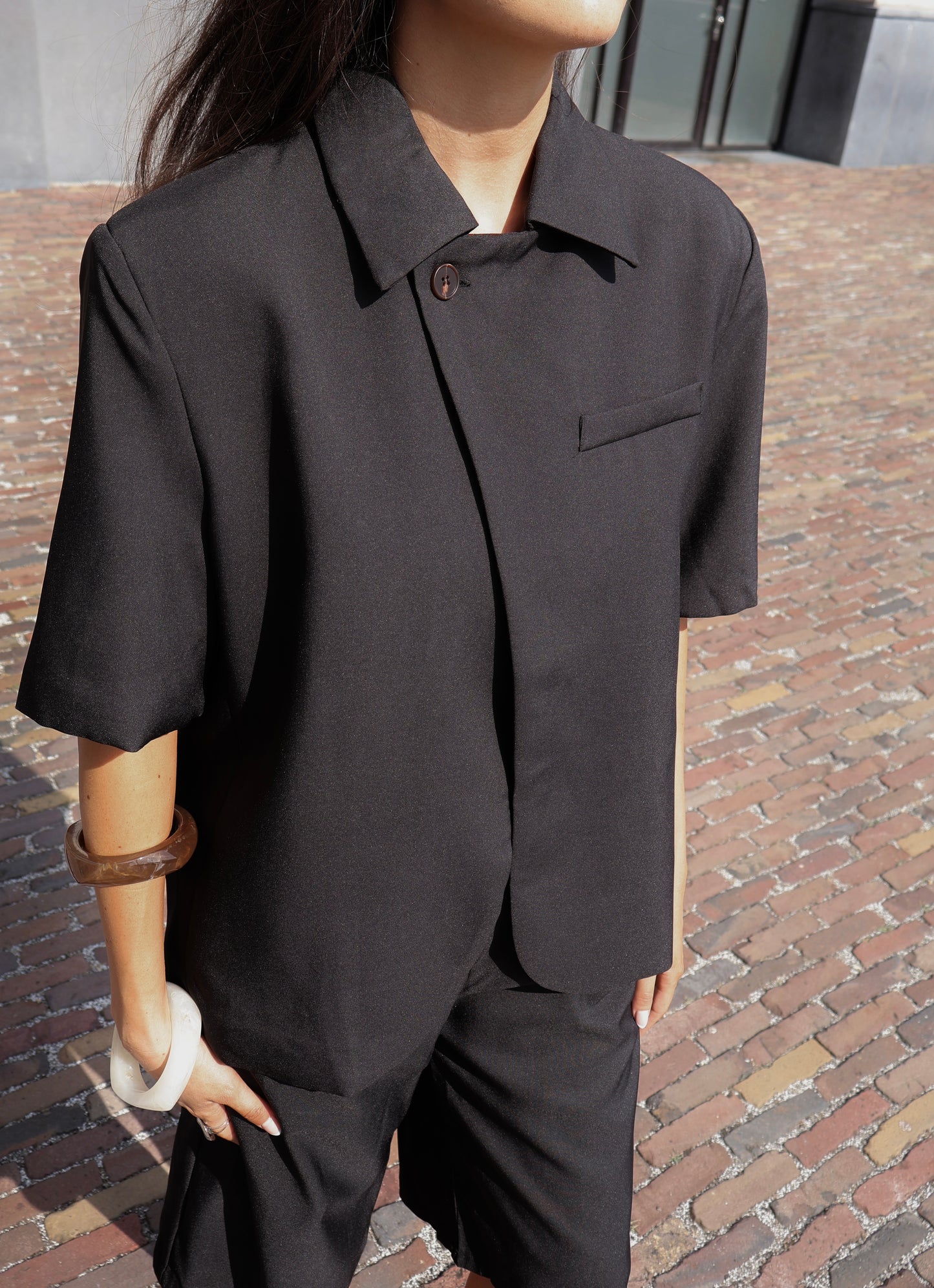Blazer korte mouw - Zwart