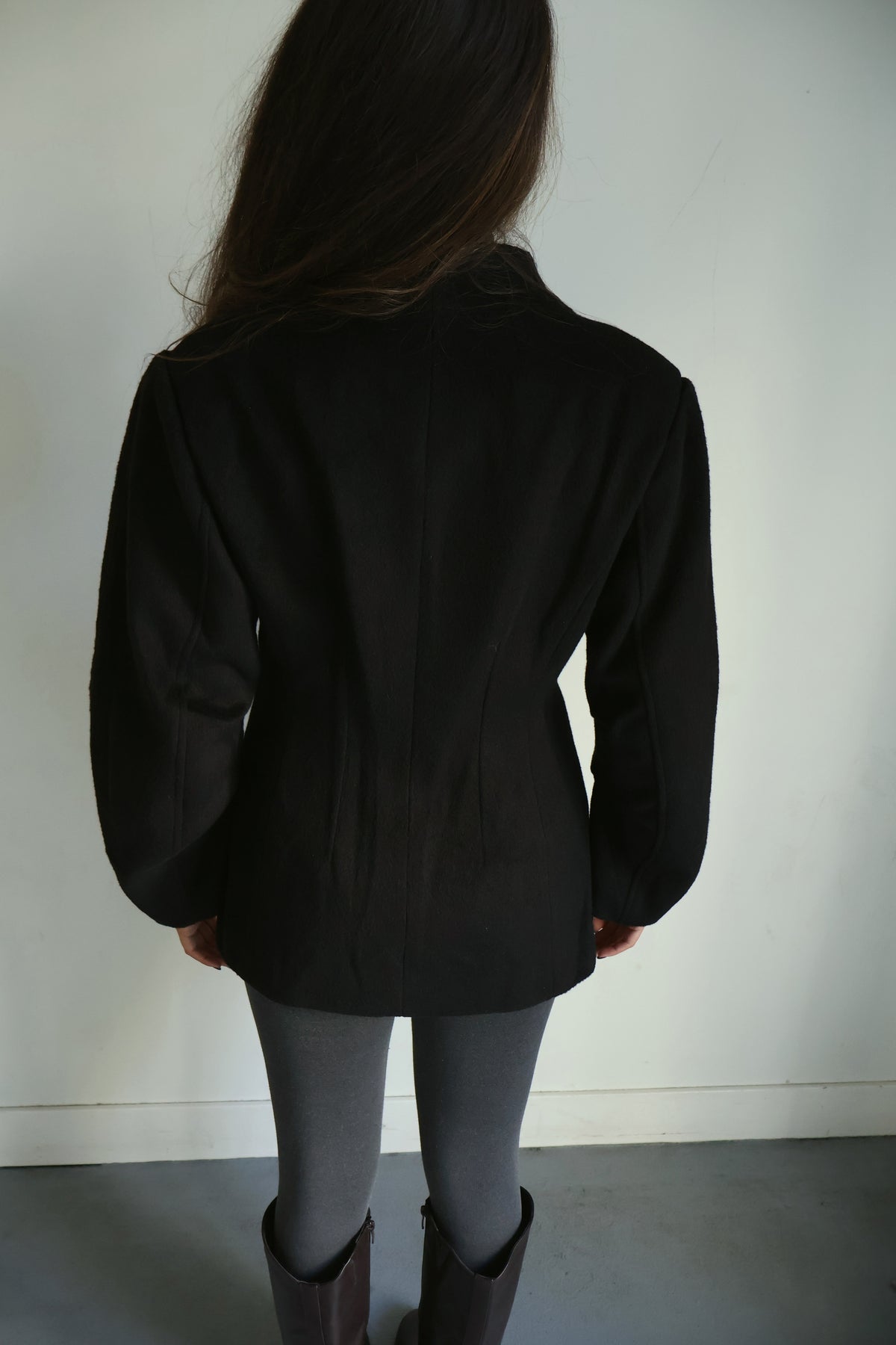 Blazer getailleerd ballon mouw - Zwart