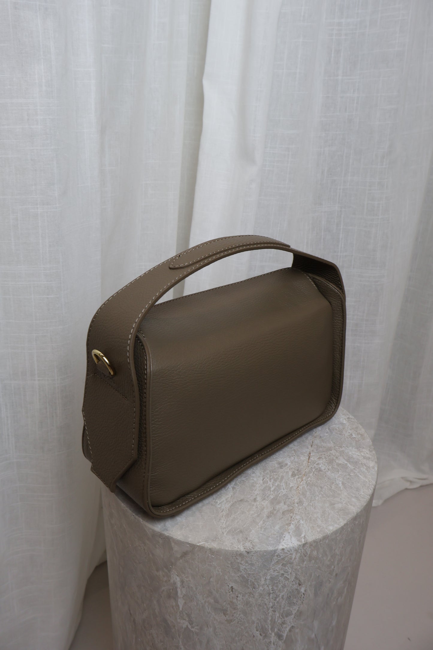 klassieke tas met rechte vorm - Taupe