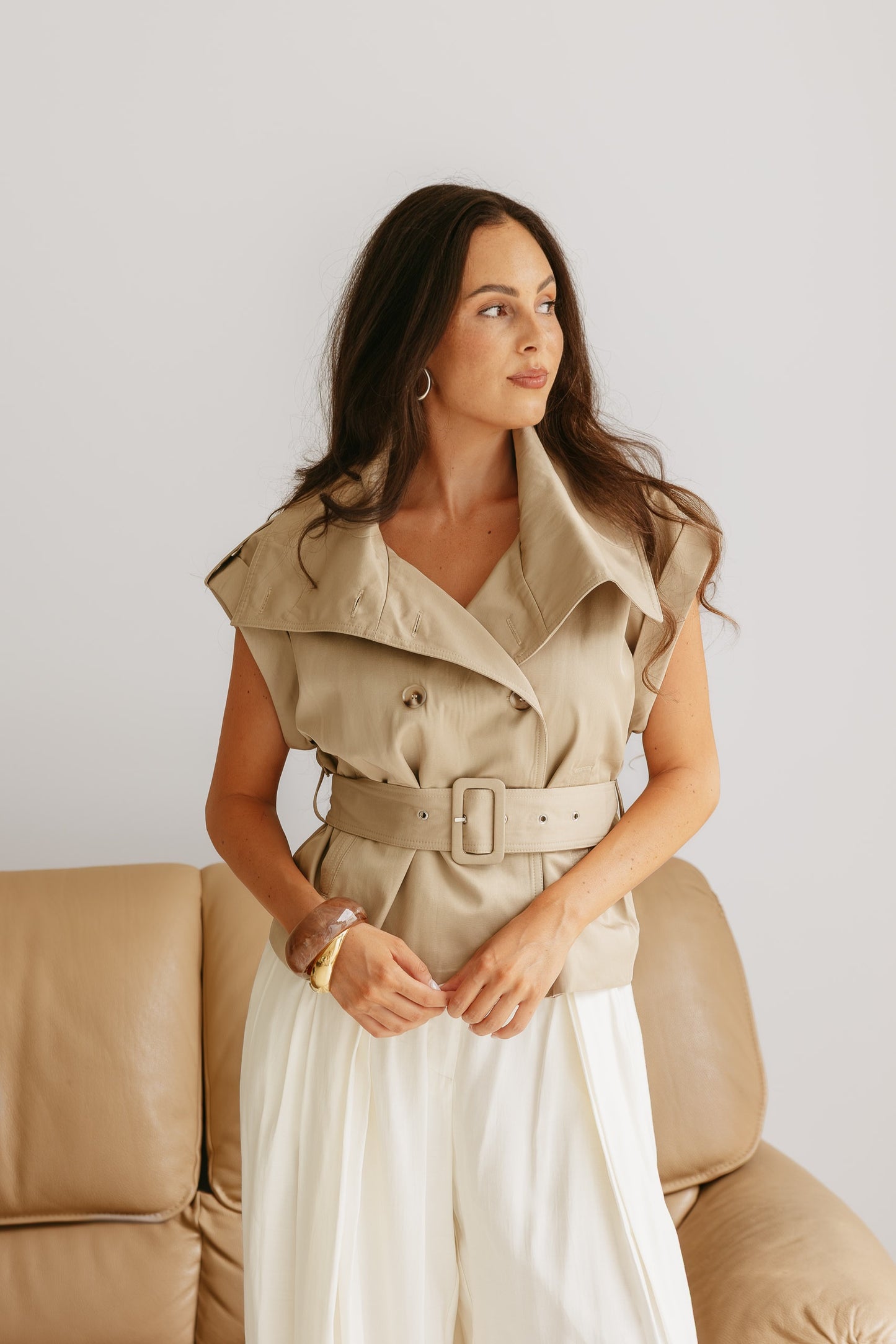 Trenchcoat gilet - Beige