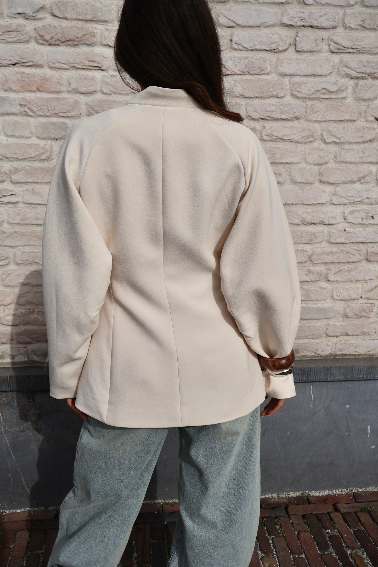 Blazer getailleerd ballon mouw - Off white