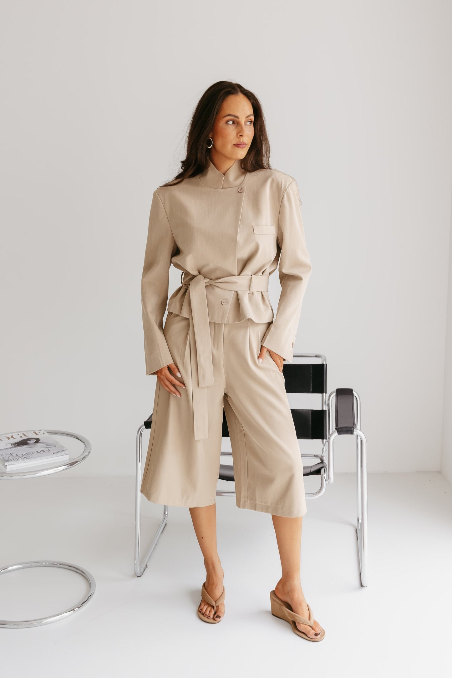 Blazer met band - Taupe