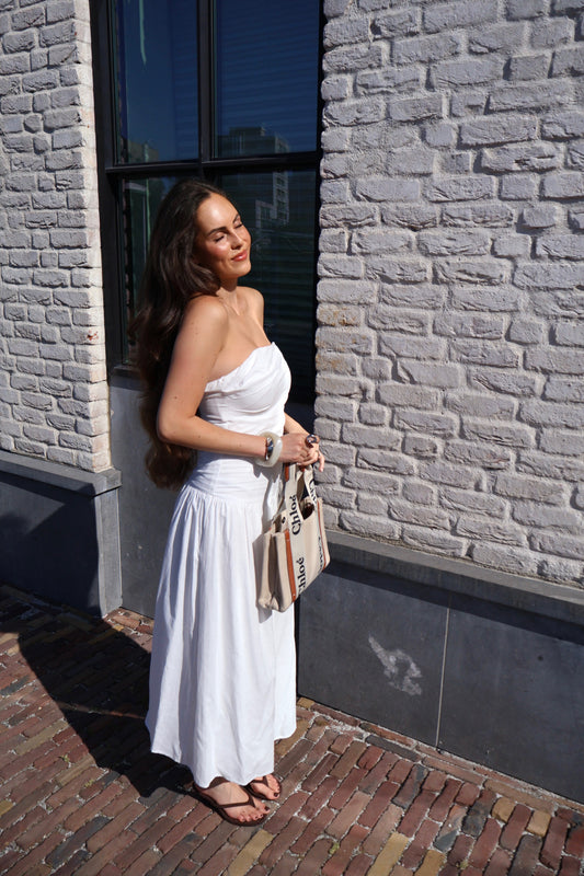 Liva strapless jurk - Wit
