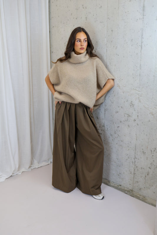 Pantalon plooi - Khaki
