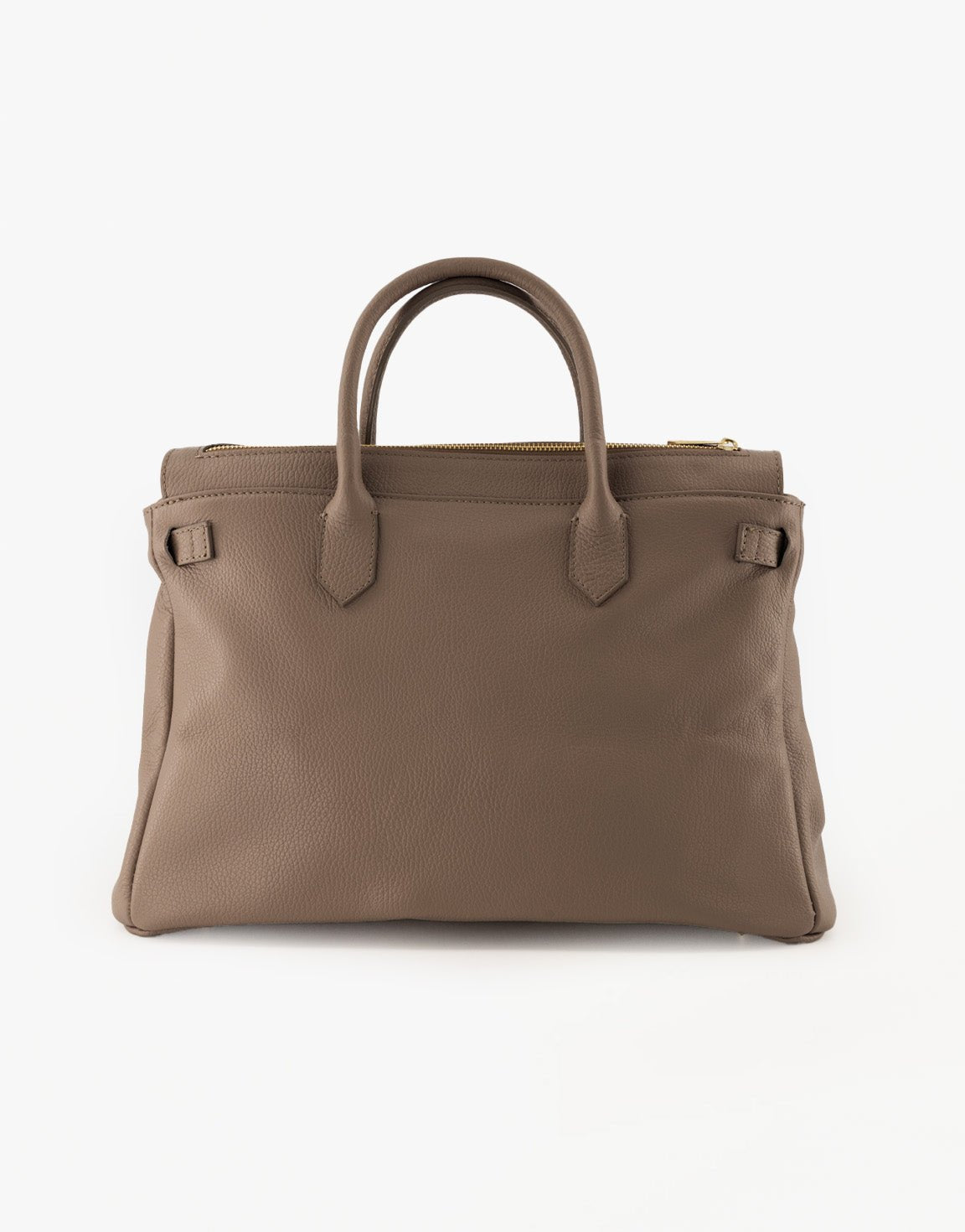 Donkertaupe Grote Gouden Details - Tas