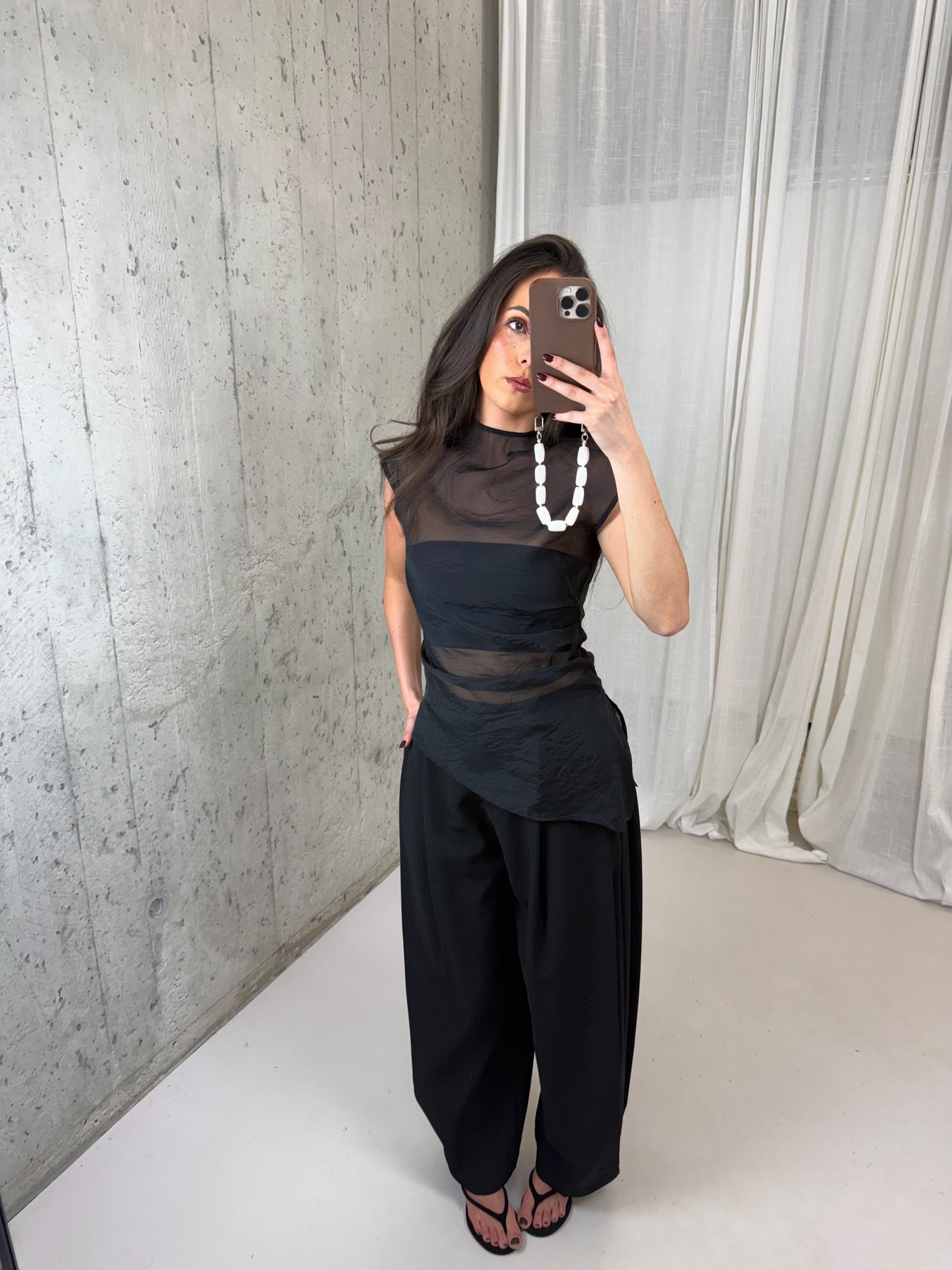 Mesh top - Zwart
