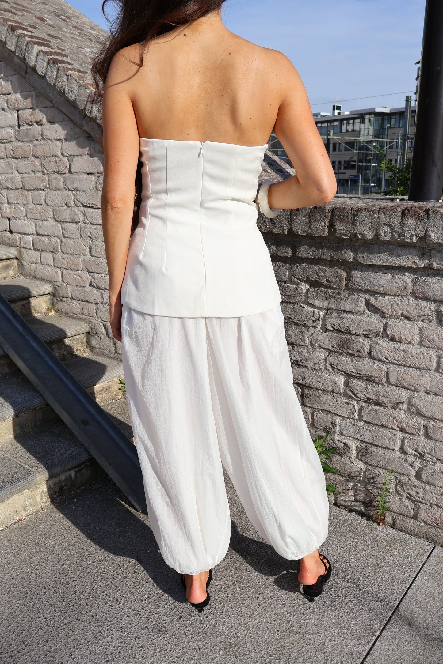 Strapless top - wit