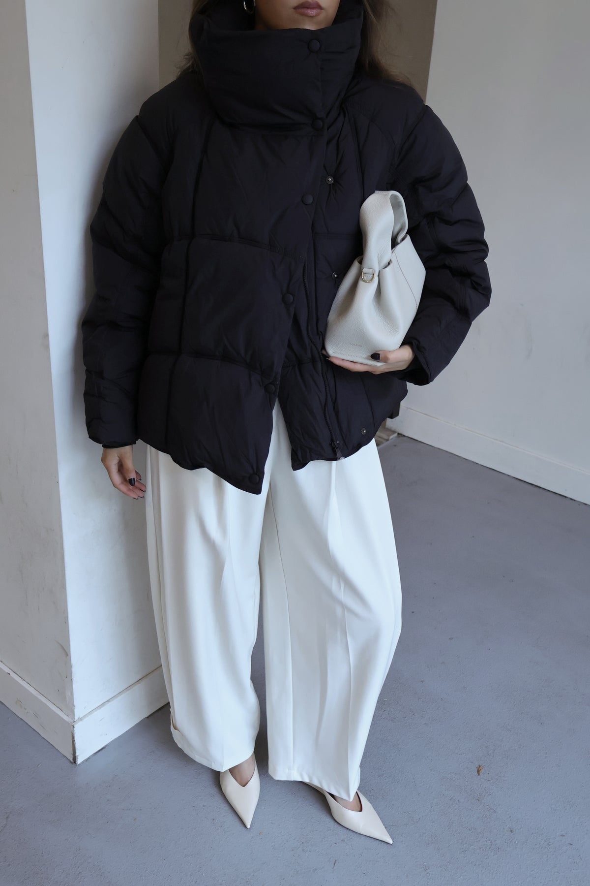 Korte puffer jas - Zwart