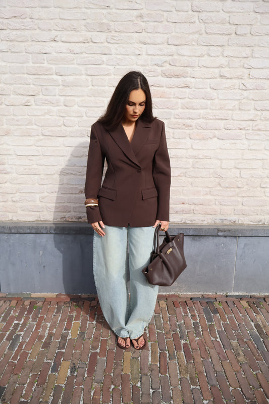 Blazer getailleerd - Donker bruin