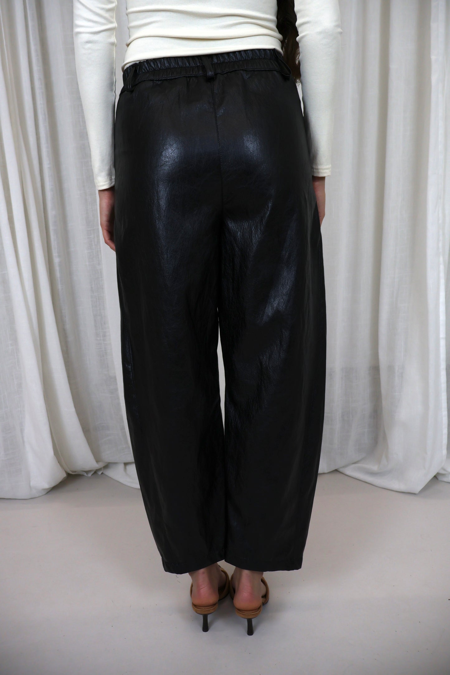 Leren PMU ballon broek - zwart