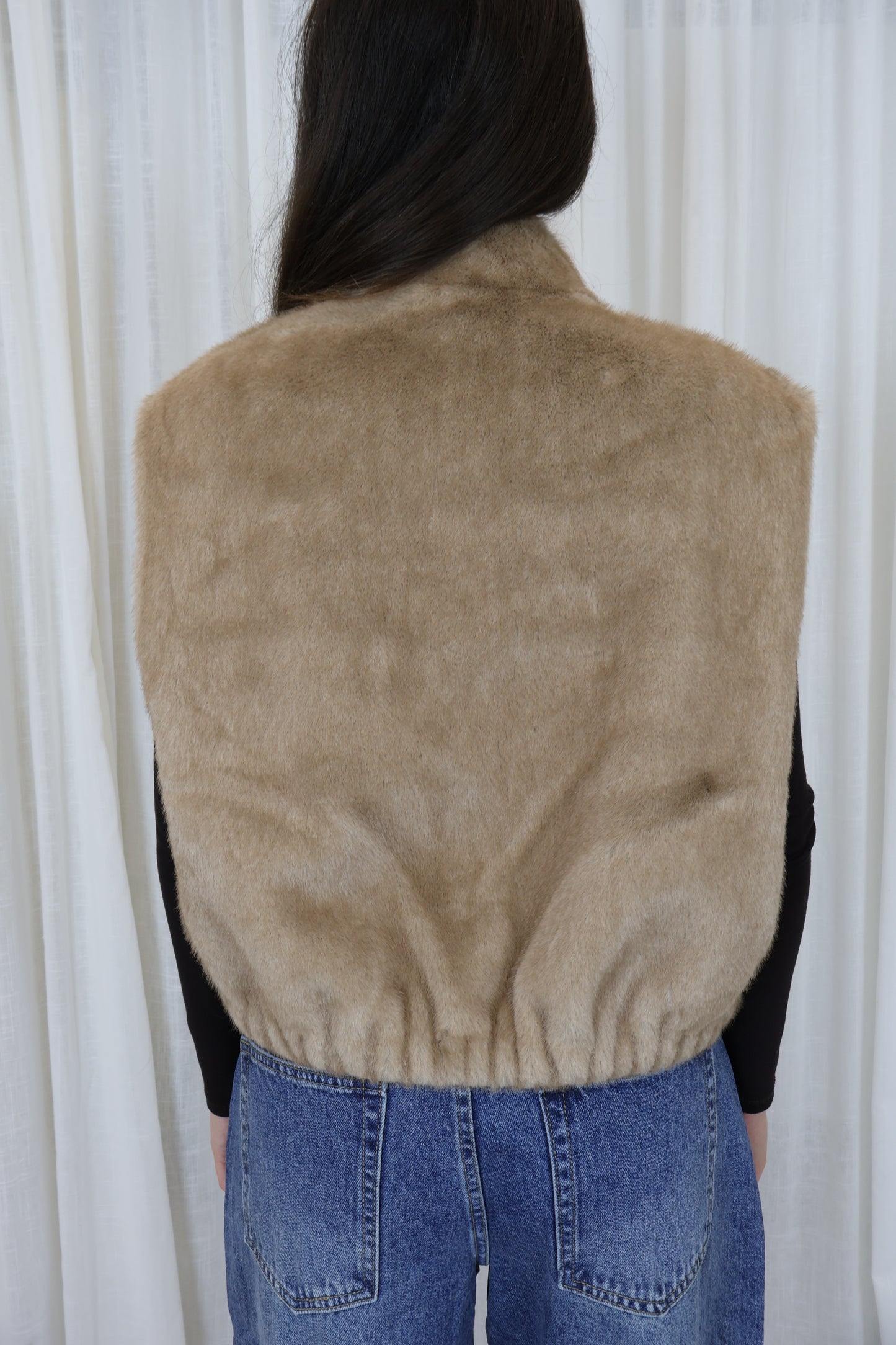 Fur gilet - Beige