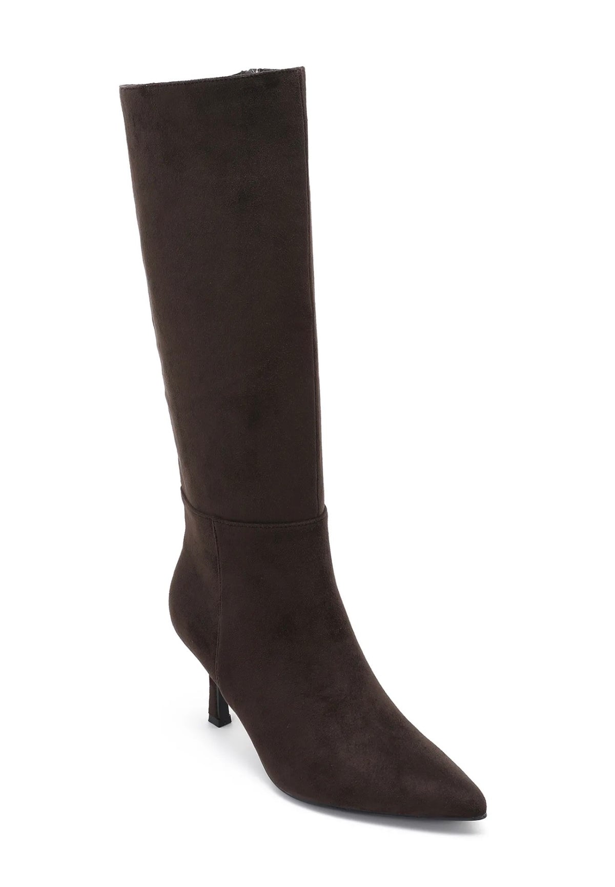 Hoge laars met hak - Donker bruin suede
