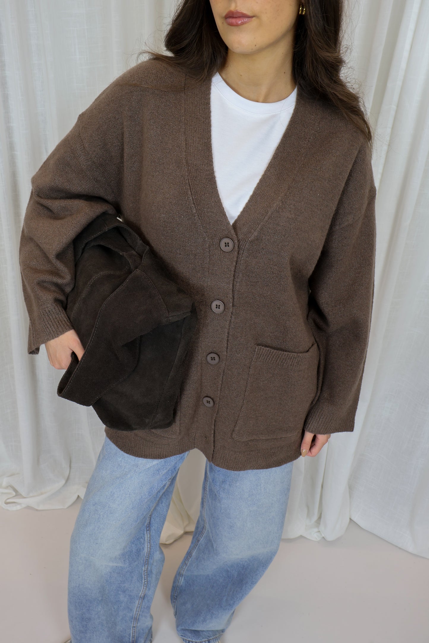 Oversized vest - Brown