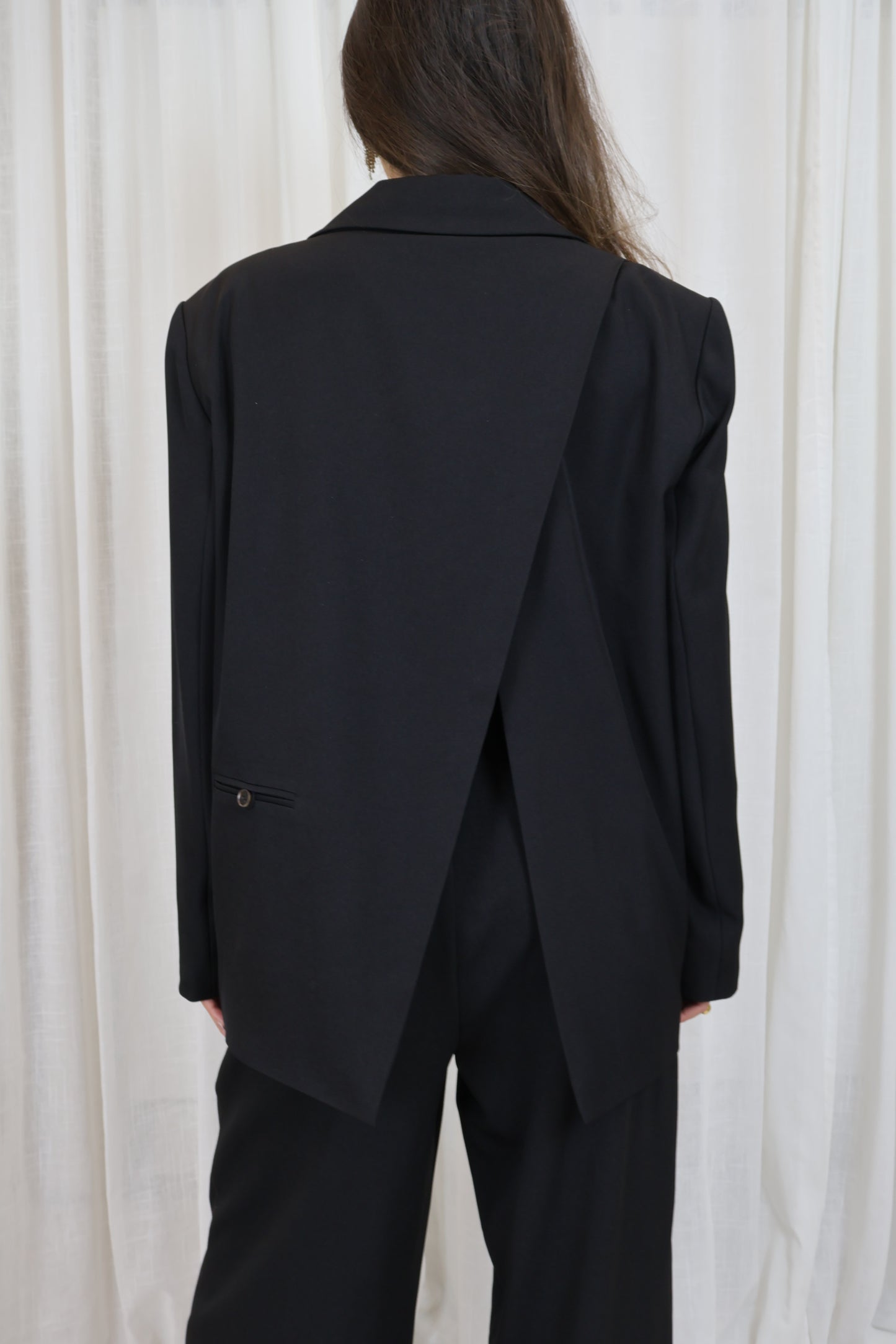 Blazer open rug - Zwart