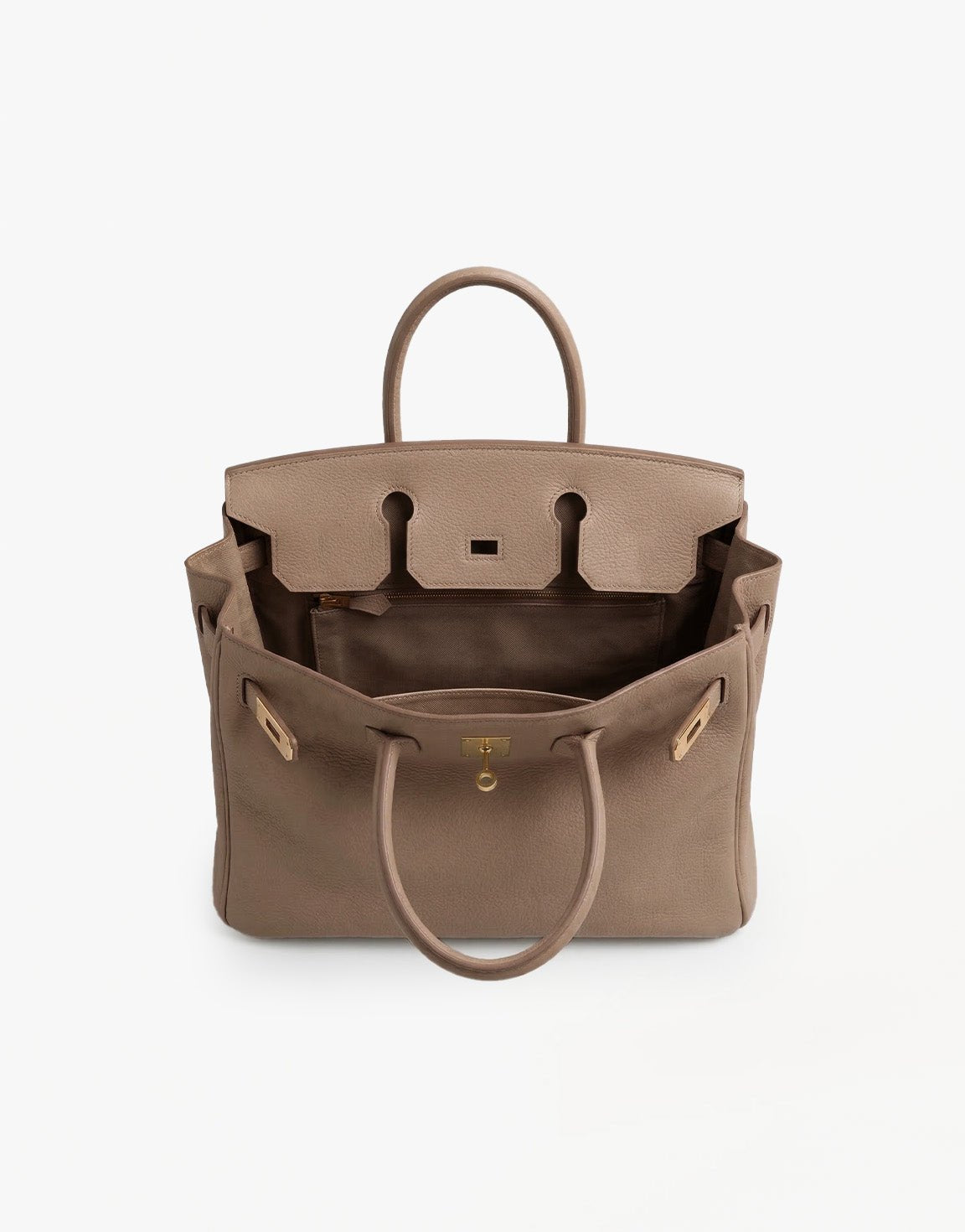 Donkertaupe Grote Gouden Details - Tas