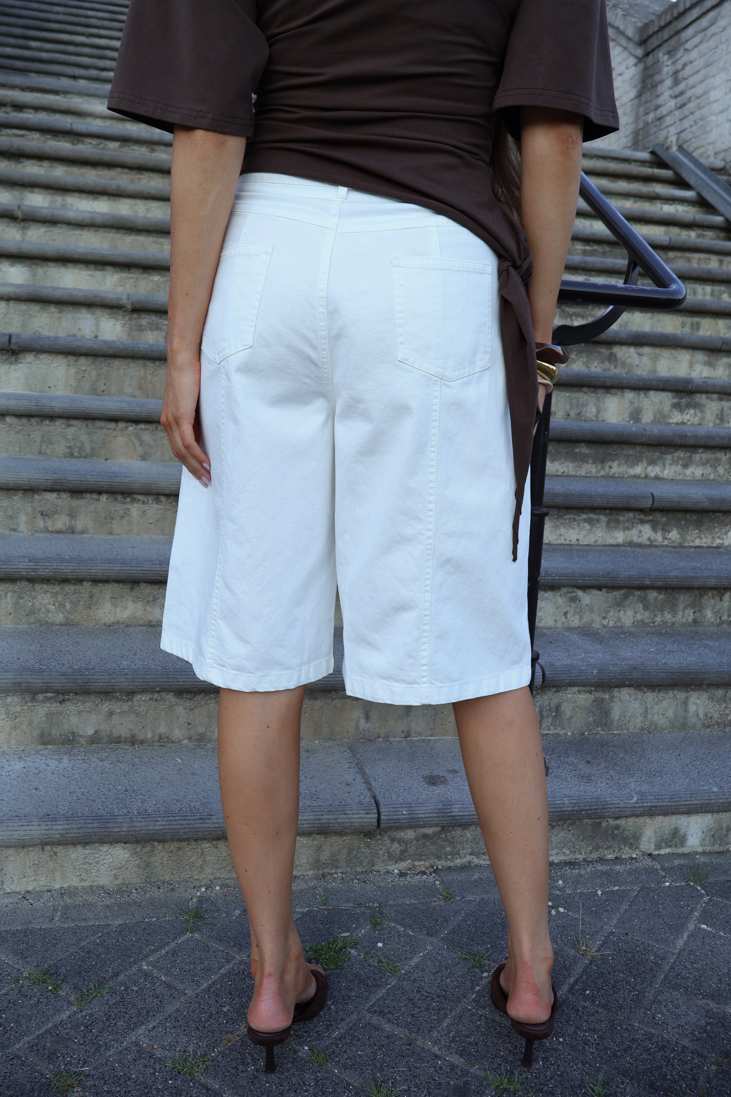 Denim bermuda - Off white