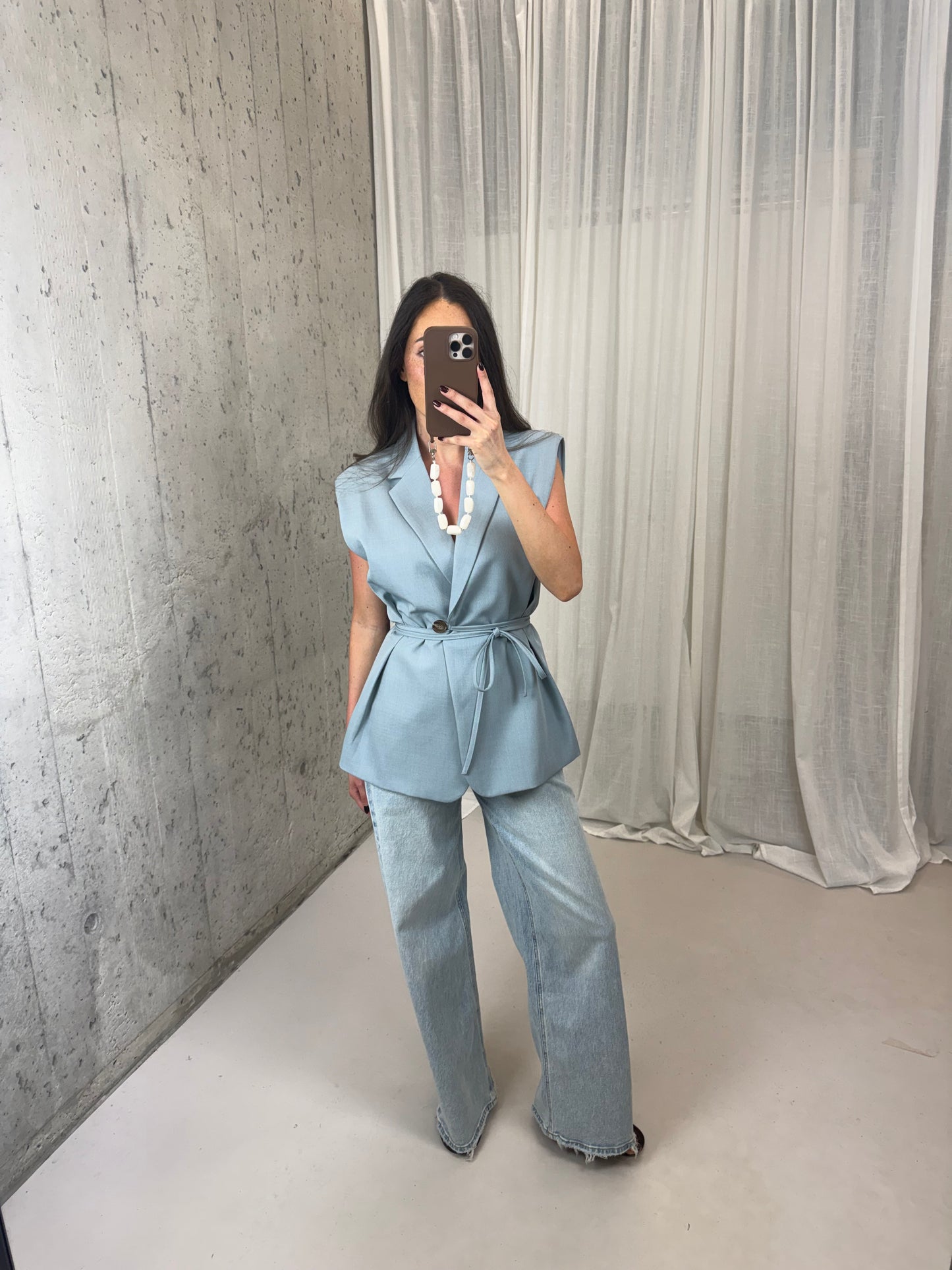 Gilet wikkel - Licht blauw