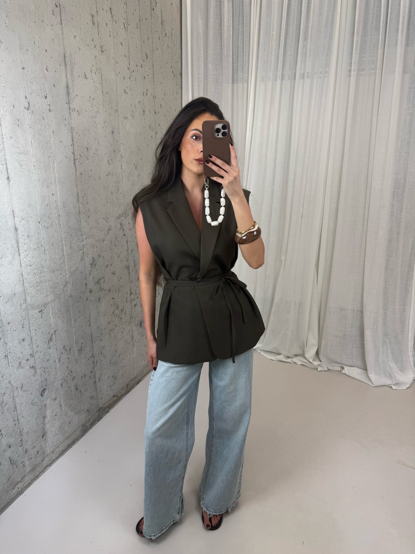 Gilet wikkel - Bruin