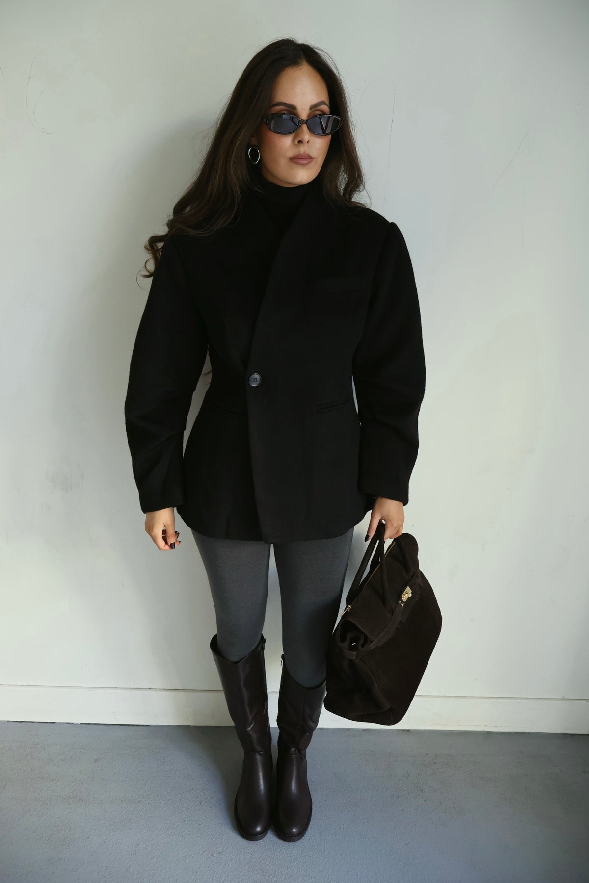 Blazer getailleerd ballon mouw - Zwart