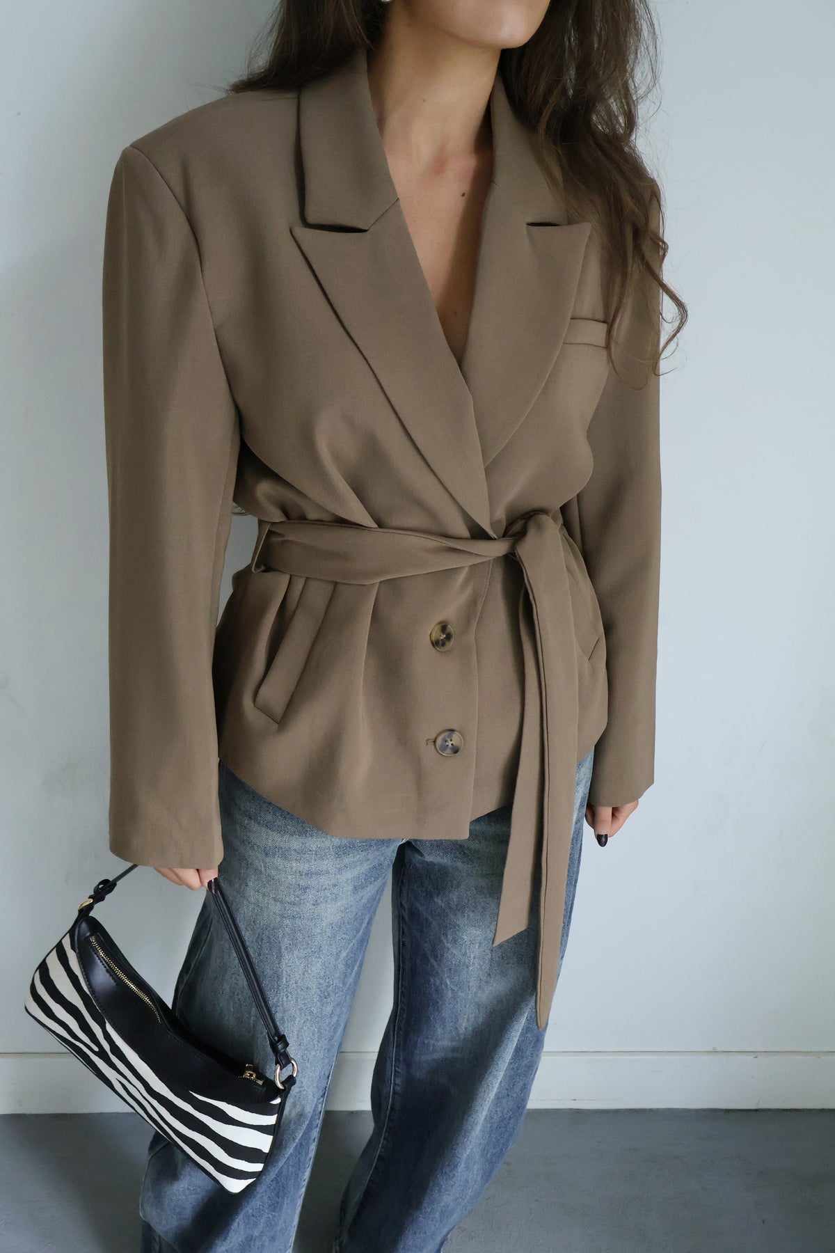 PRE ORDER Blazer met band - Camel