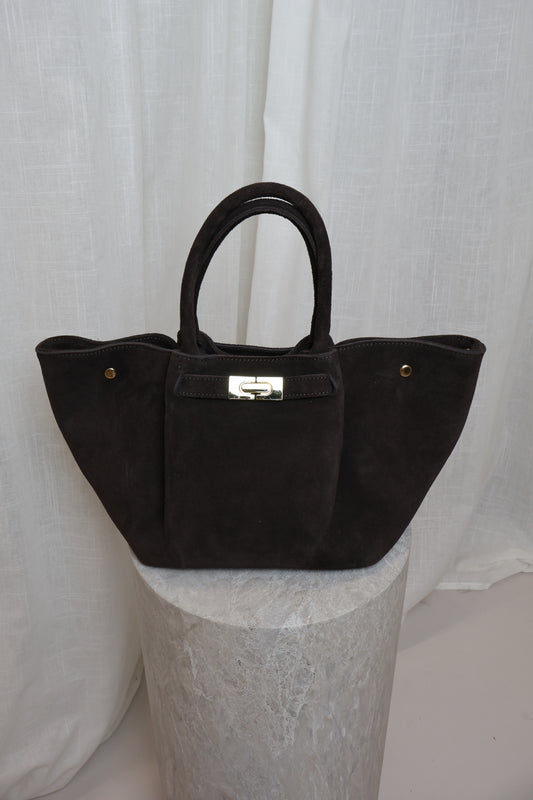 Suèdeleren tas met gesp - Bruin