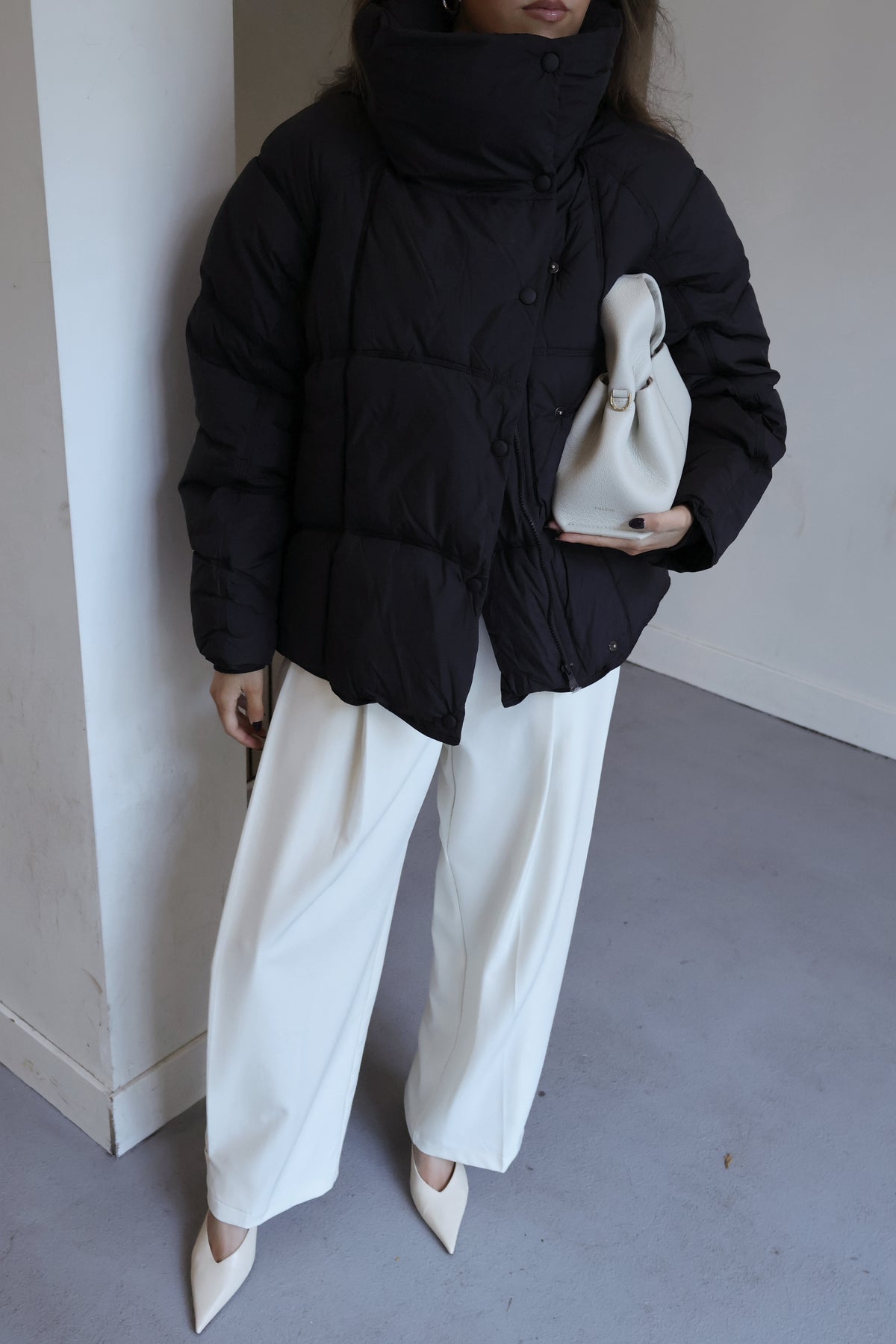 Korte puffer jas - Zwart