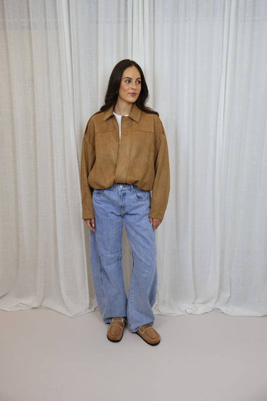 Suède Bomber - Camel