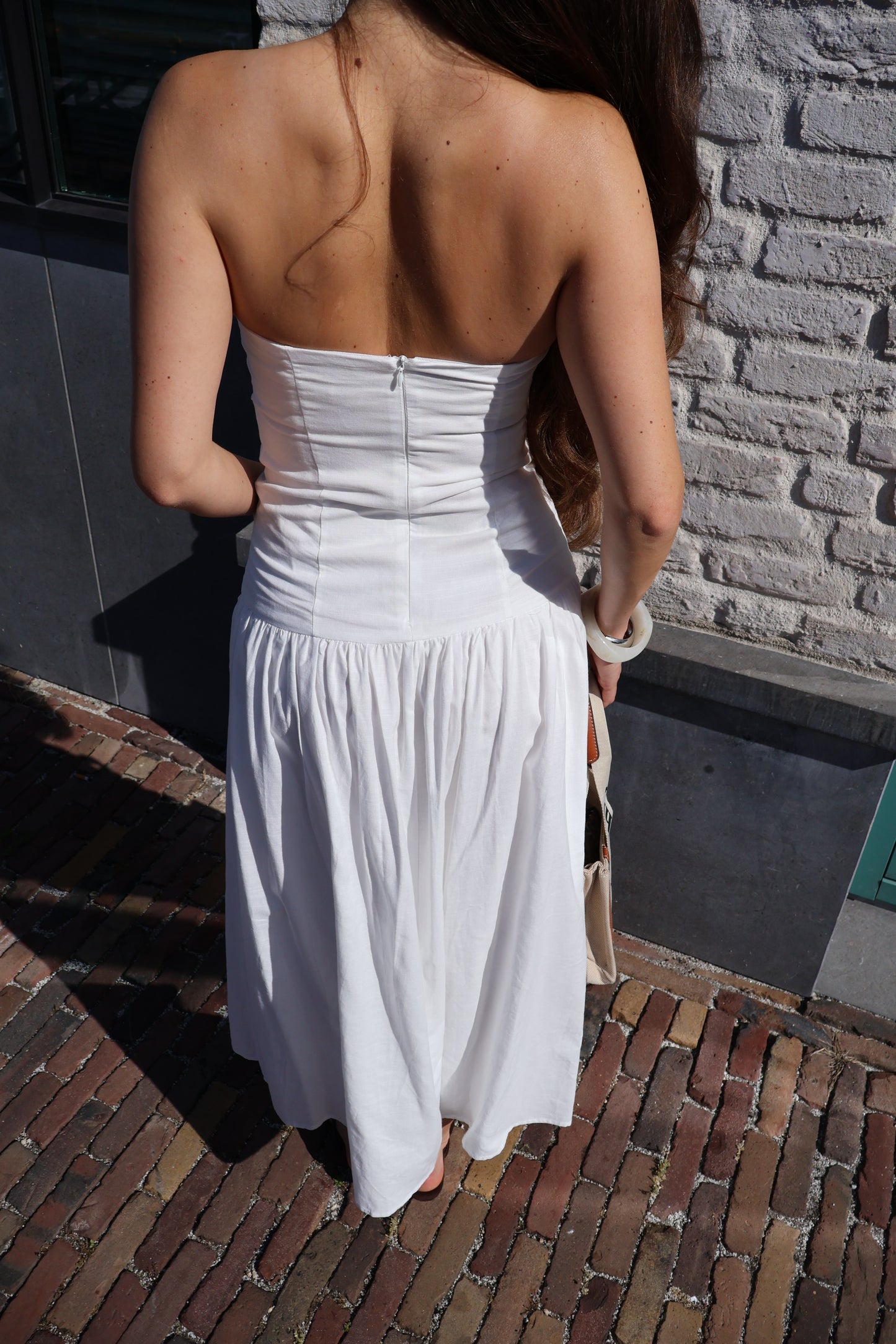 Liva strapless jurk - Wit