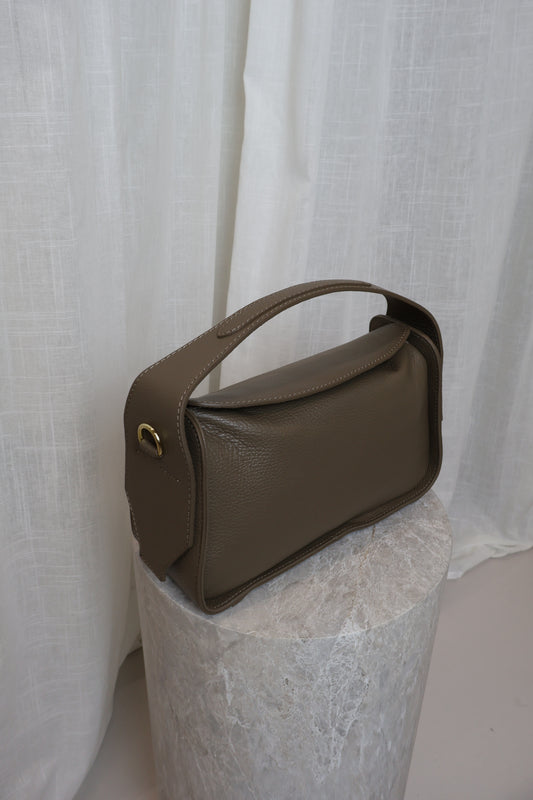 klassieke tas met rechte vorm - Taupe