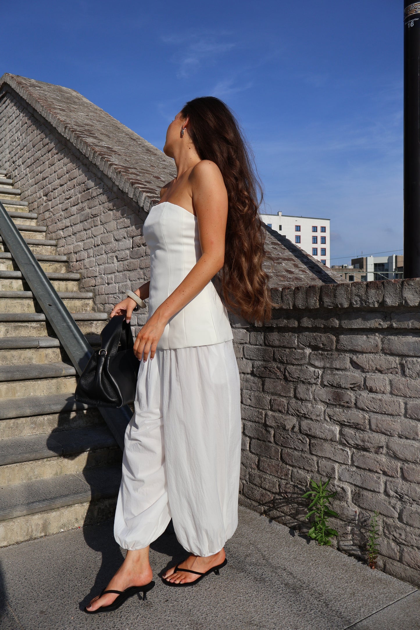 Strapless top - wit